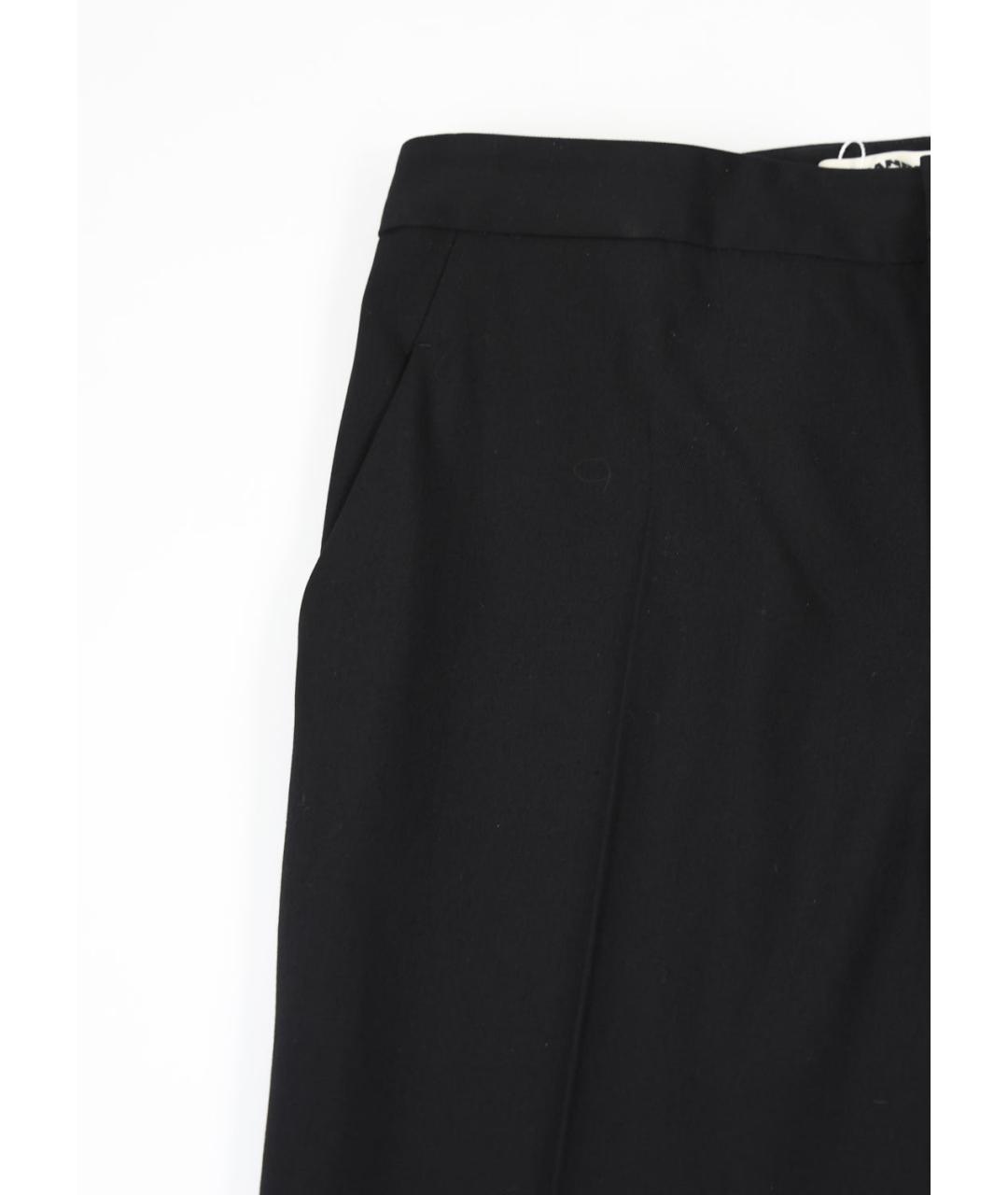 JIL SANDER Черные шерстяные прямые брюки, фото 6