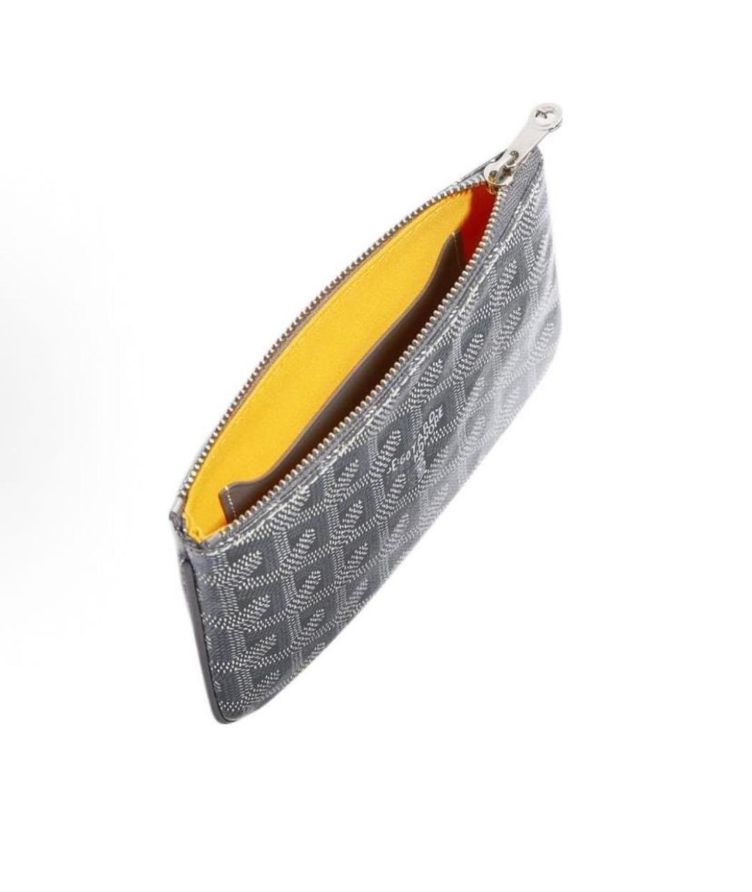 GOYARD Серый кожаный кошелек, фото 4