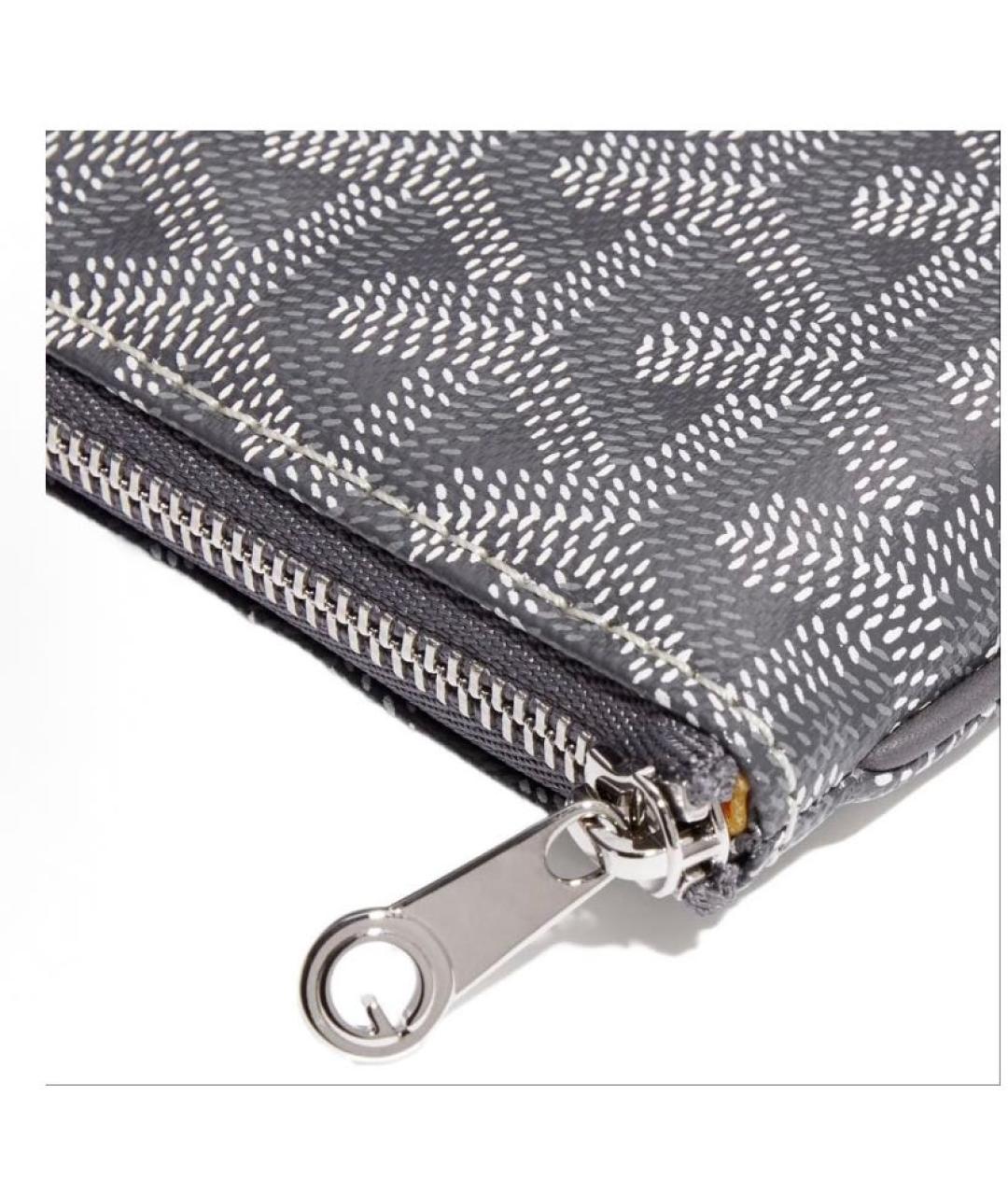 GOYARD Серый кожаный кошелек, фото 5