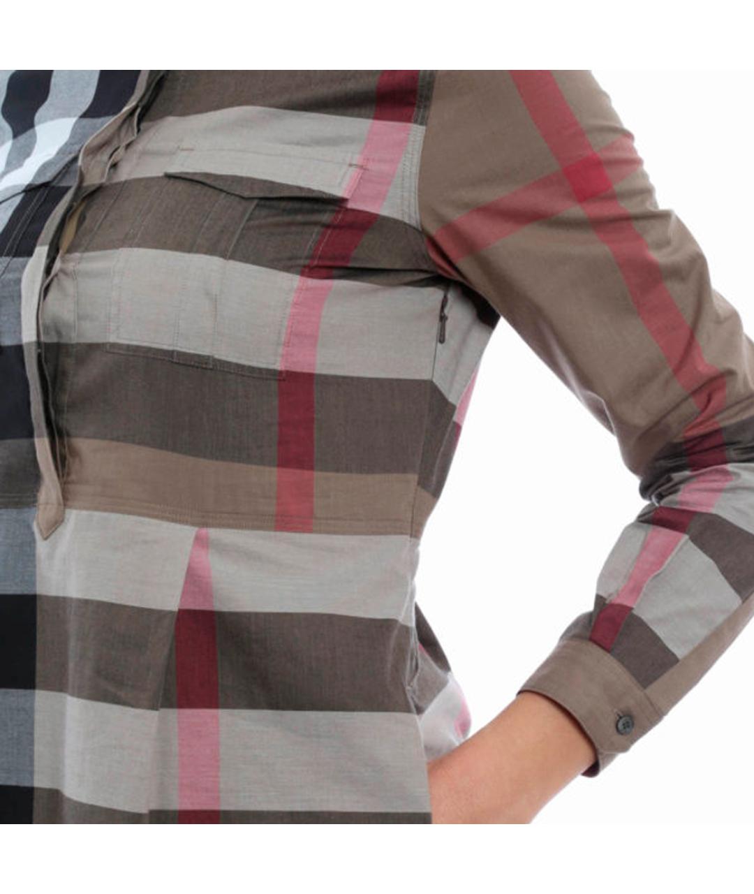 BURBERRY Бежевое хлопковое повседневное платье, фото 4