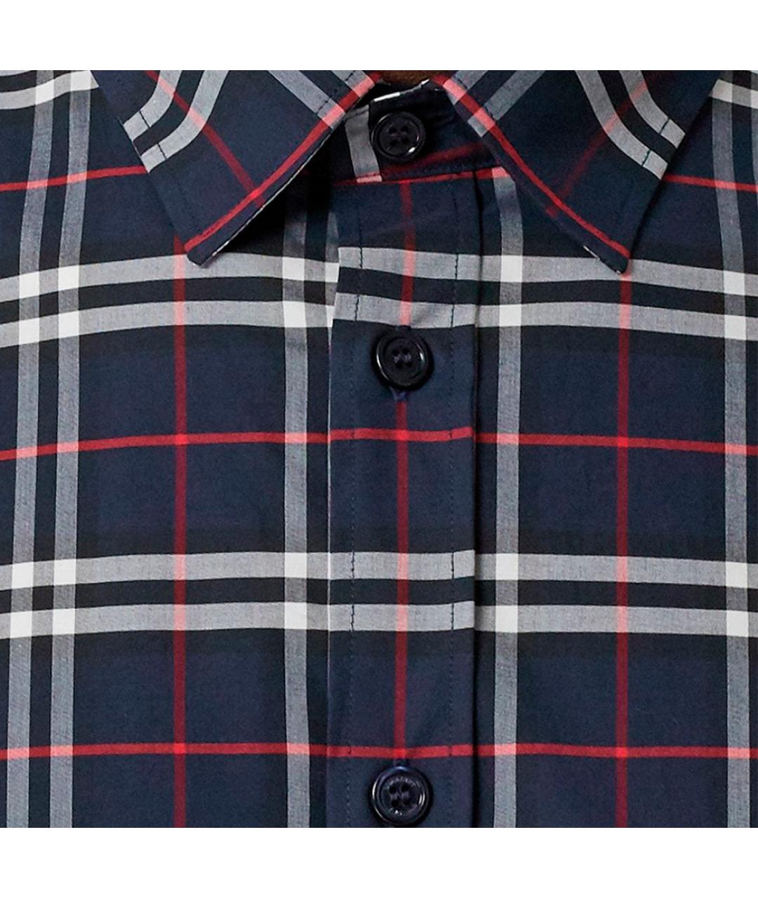 BURBERRY Темно-синяя хлопковая кэжуал рубашка, фото 5