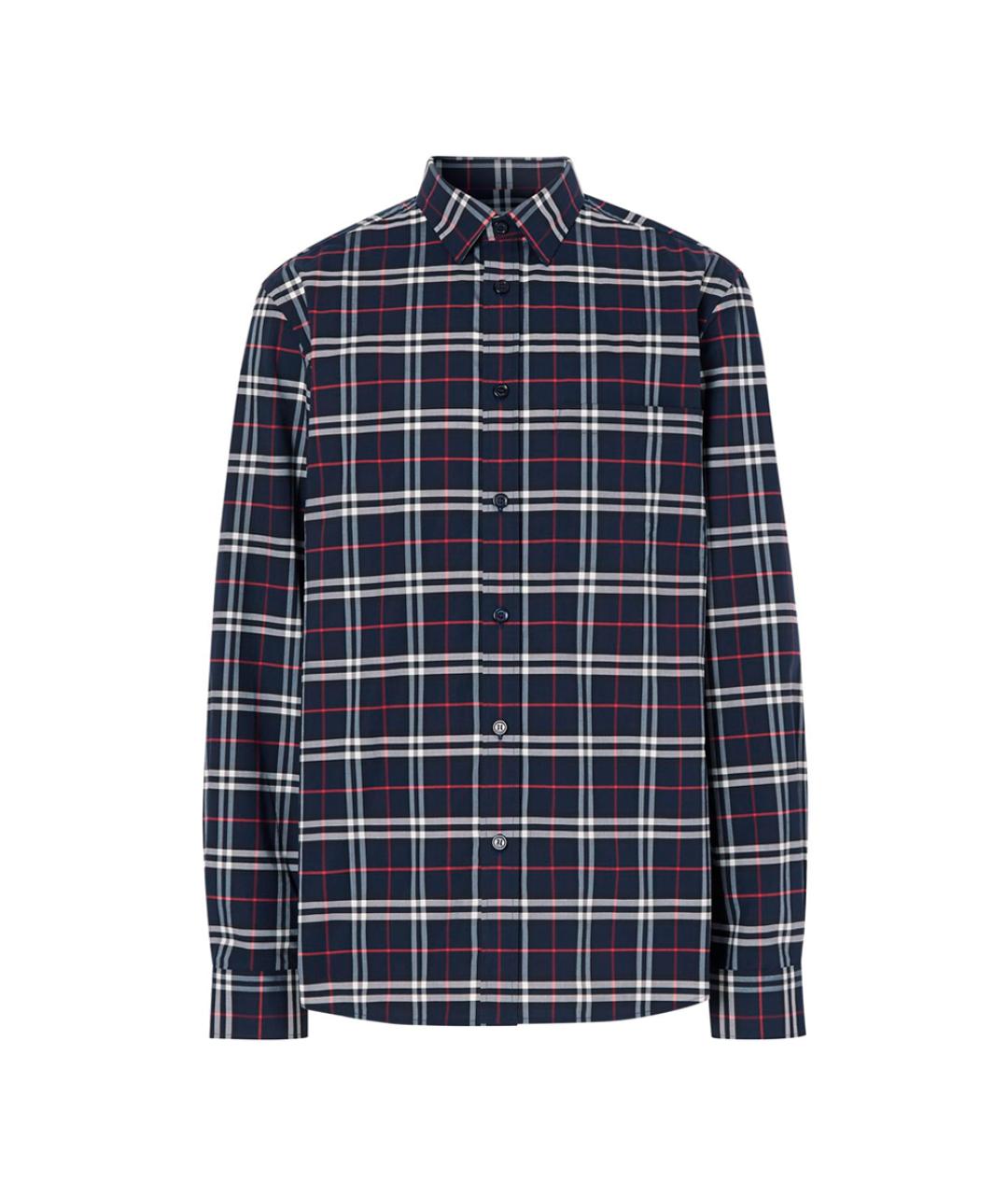 BURBERRY Темно-синяя хлопковая кэжуал рубашка, фото 1