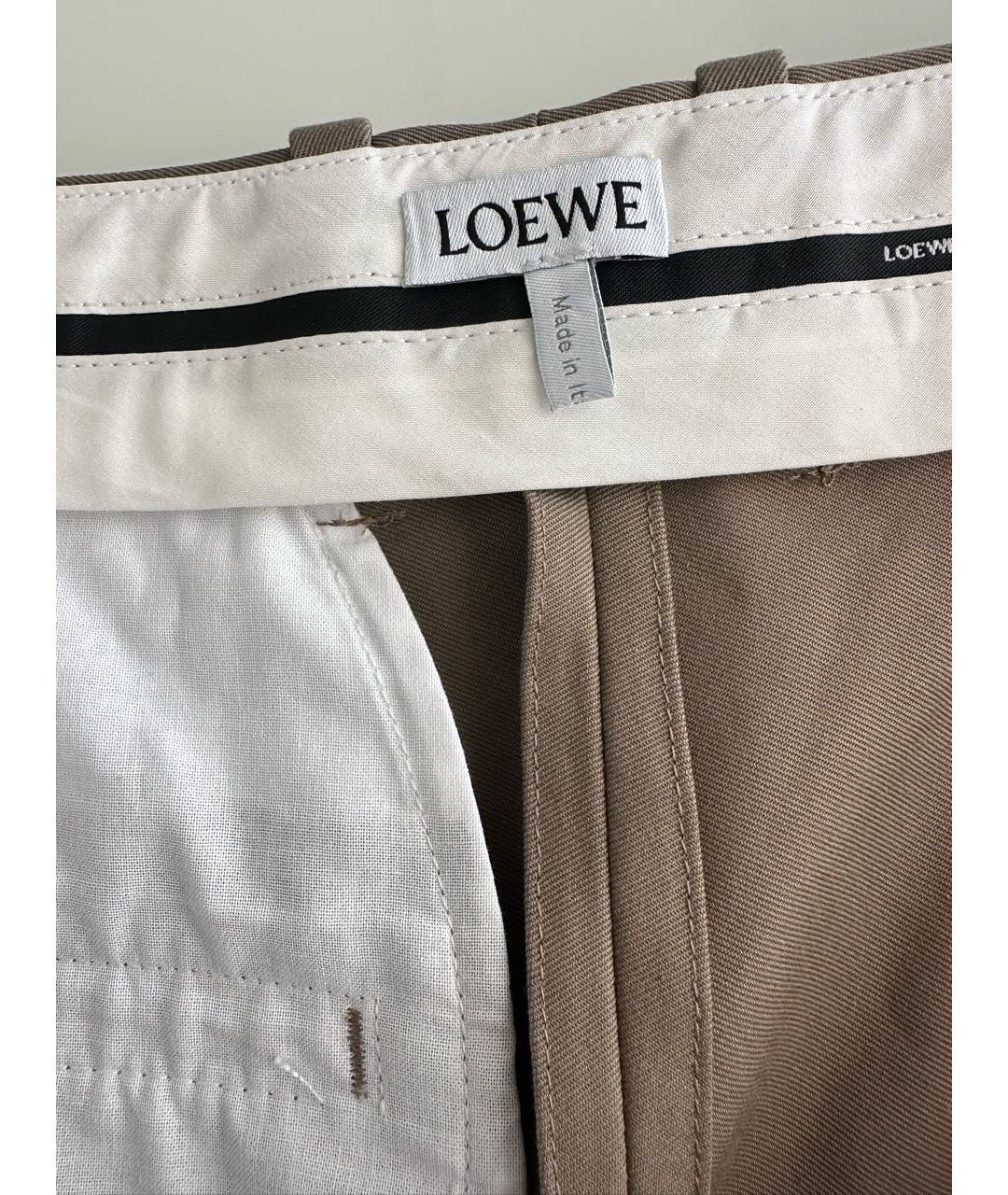 LOEWE Хаки хлопковая юбка мини, фото 3