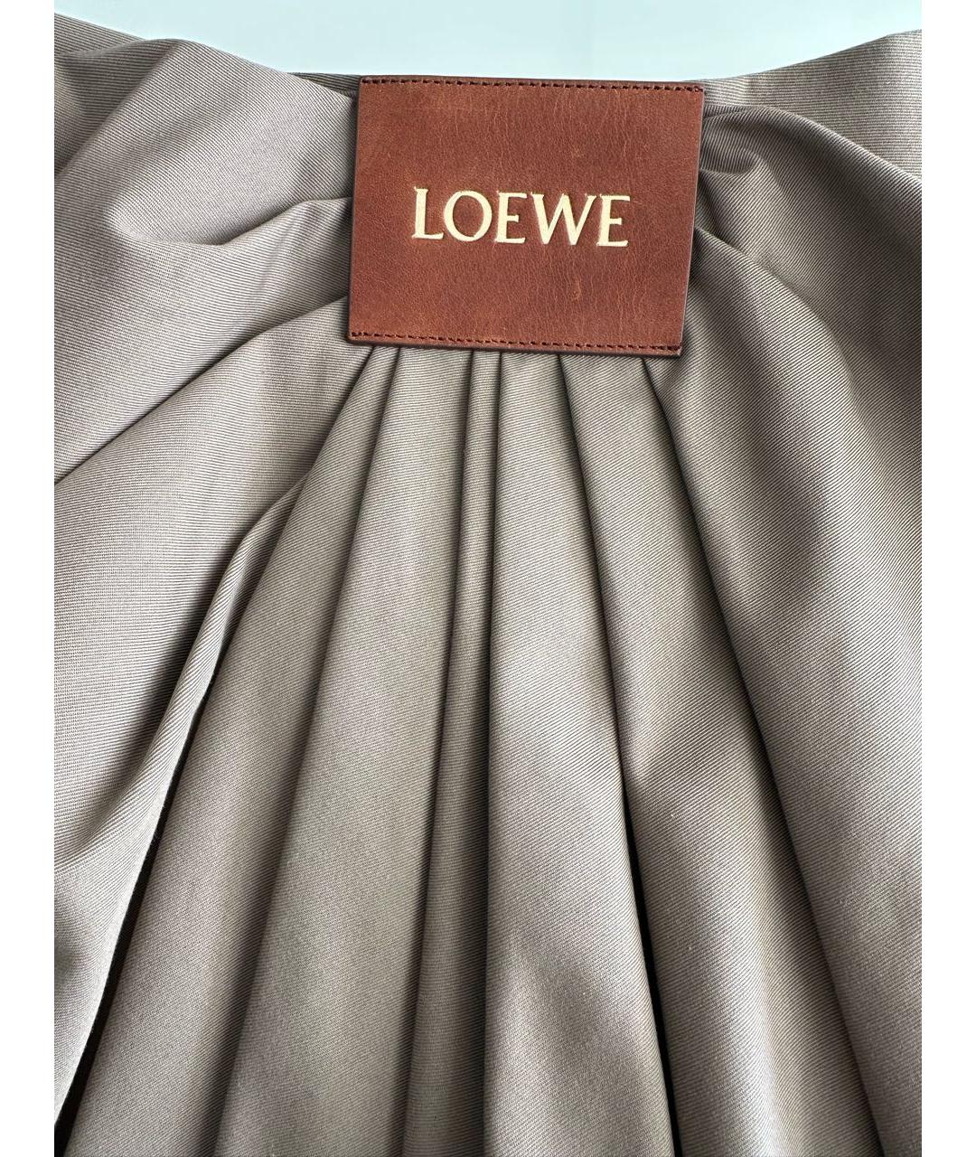 LOEWE Хаки хлопковая юбка мини, фото 4