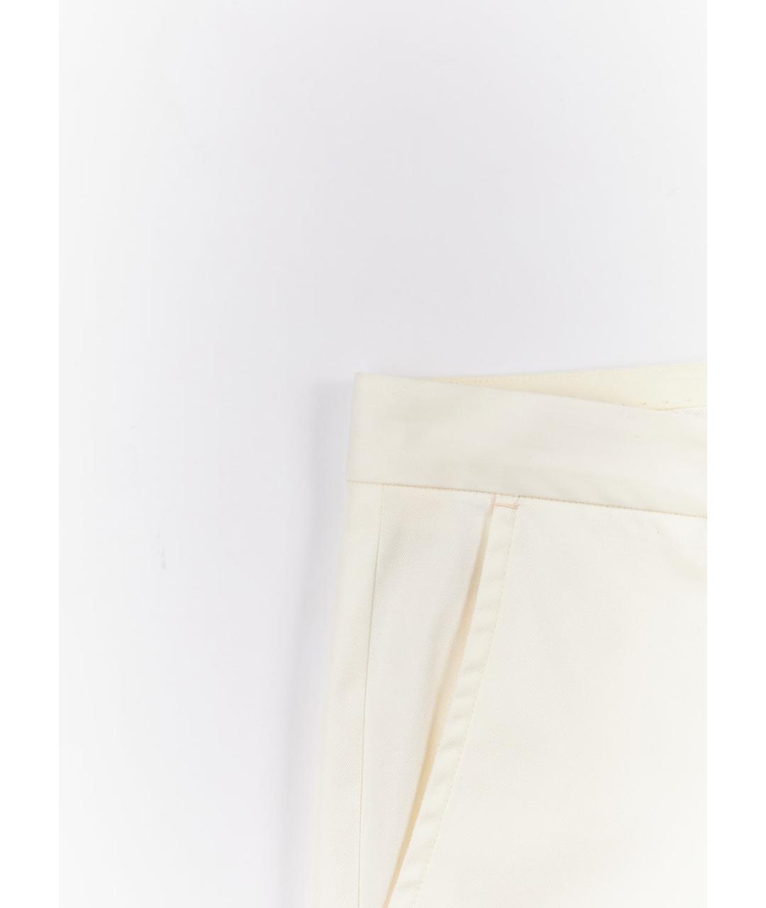 KITON Белые хлопко-эластановые классические брюки, фото 3