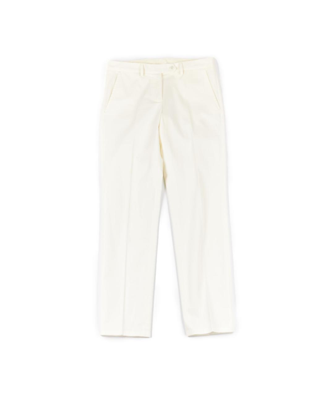 KITON Белые хлопко-эластановые классические брюки, фото 1