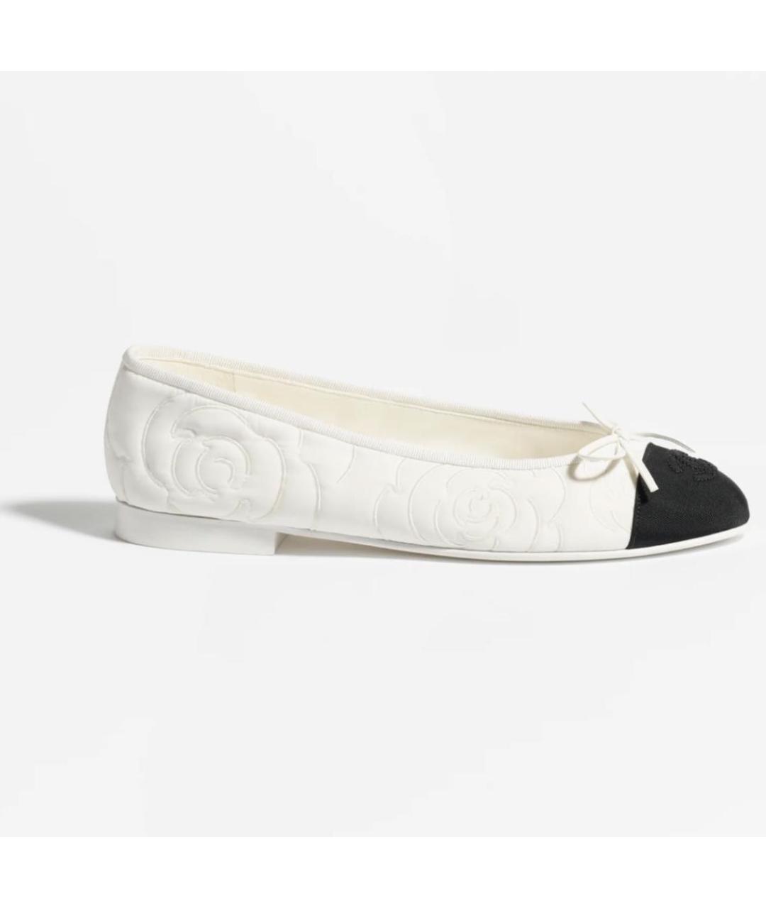 CHANEL Белые текстильные балетки, фото 5