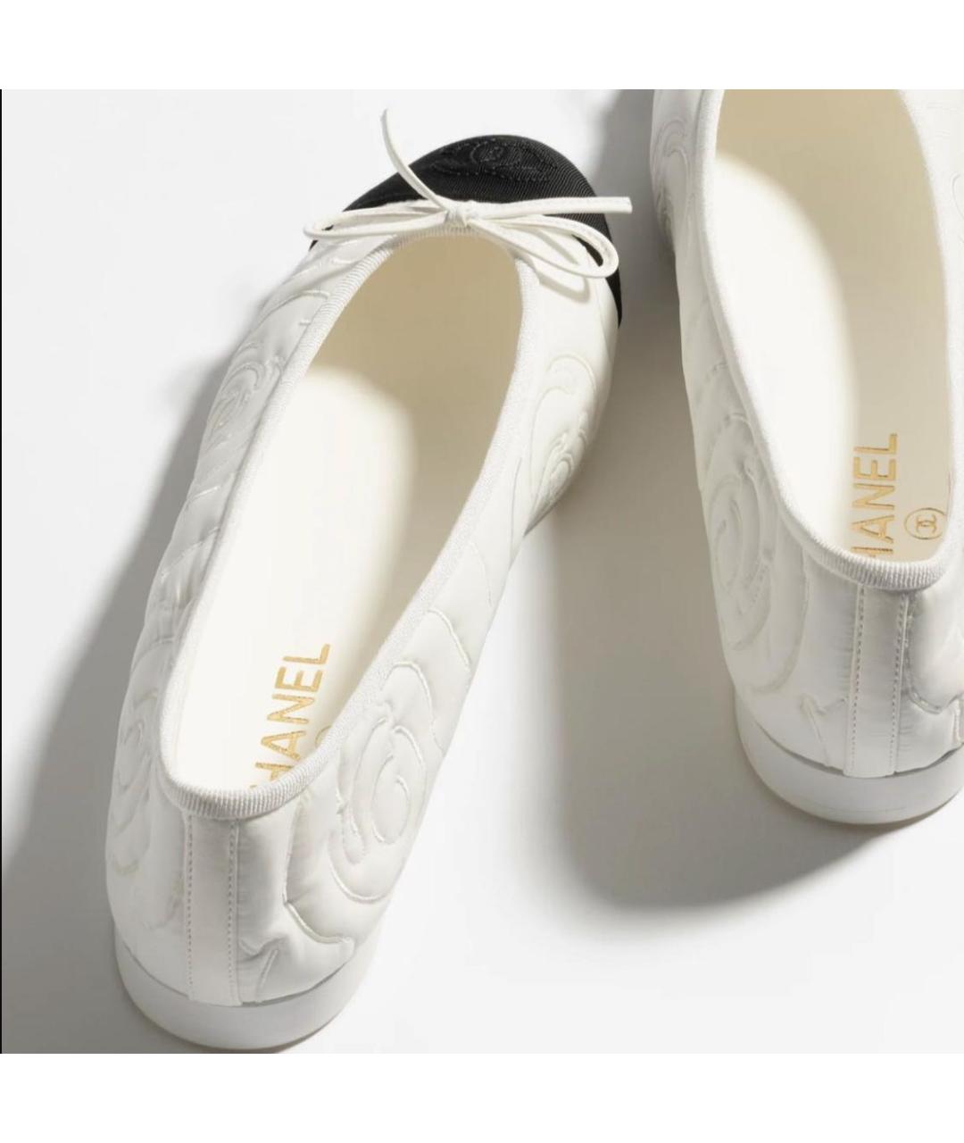 CHANEL Белые текстильные балетки, фото 3
