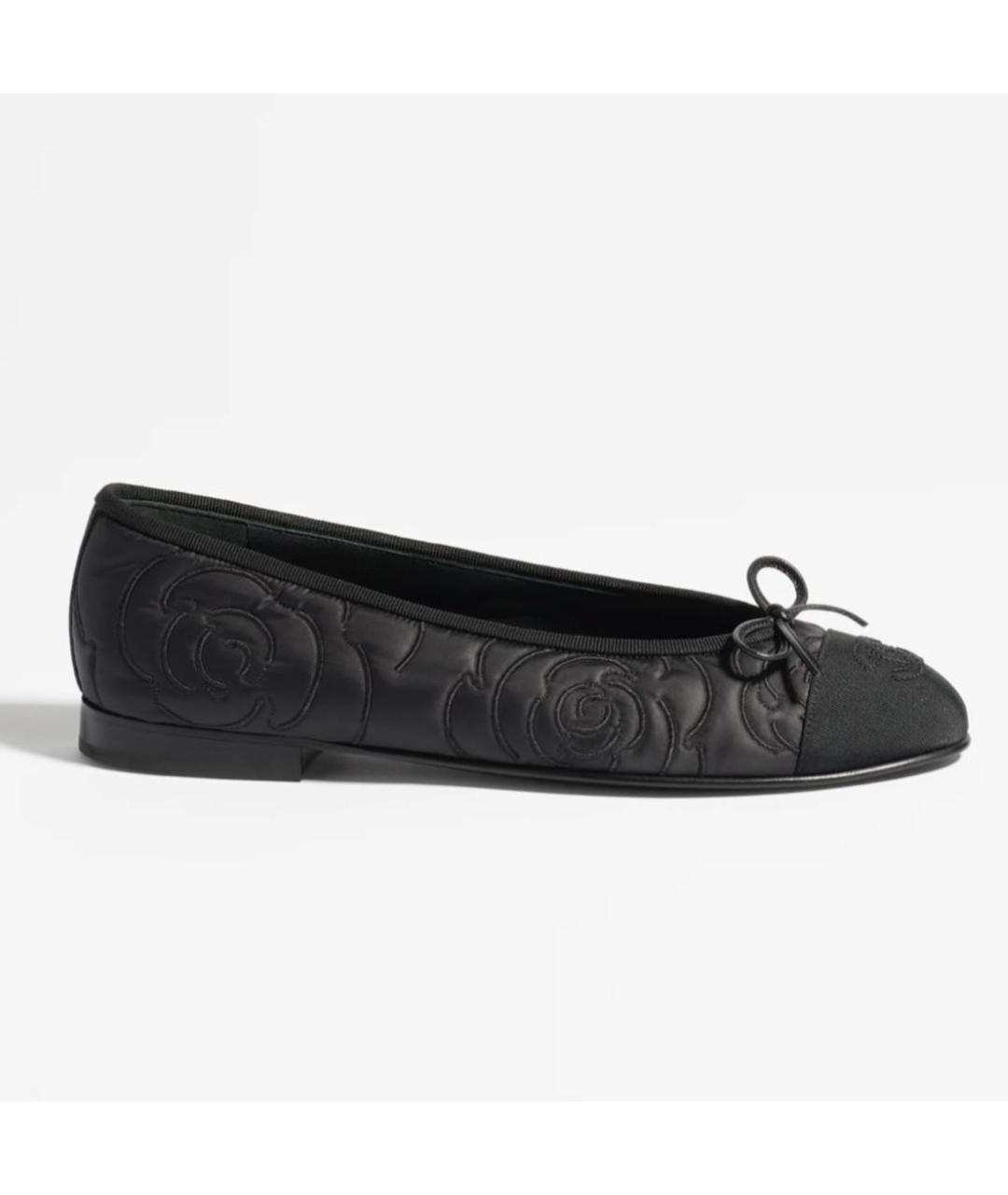 CHANEL Черные текстильные балетки, фото 6