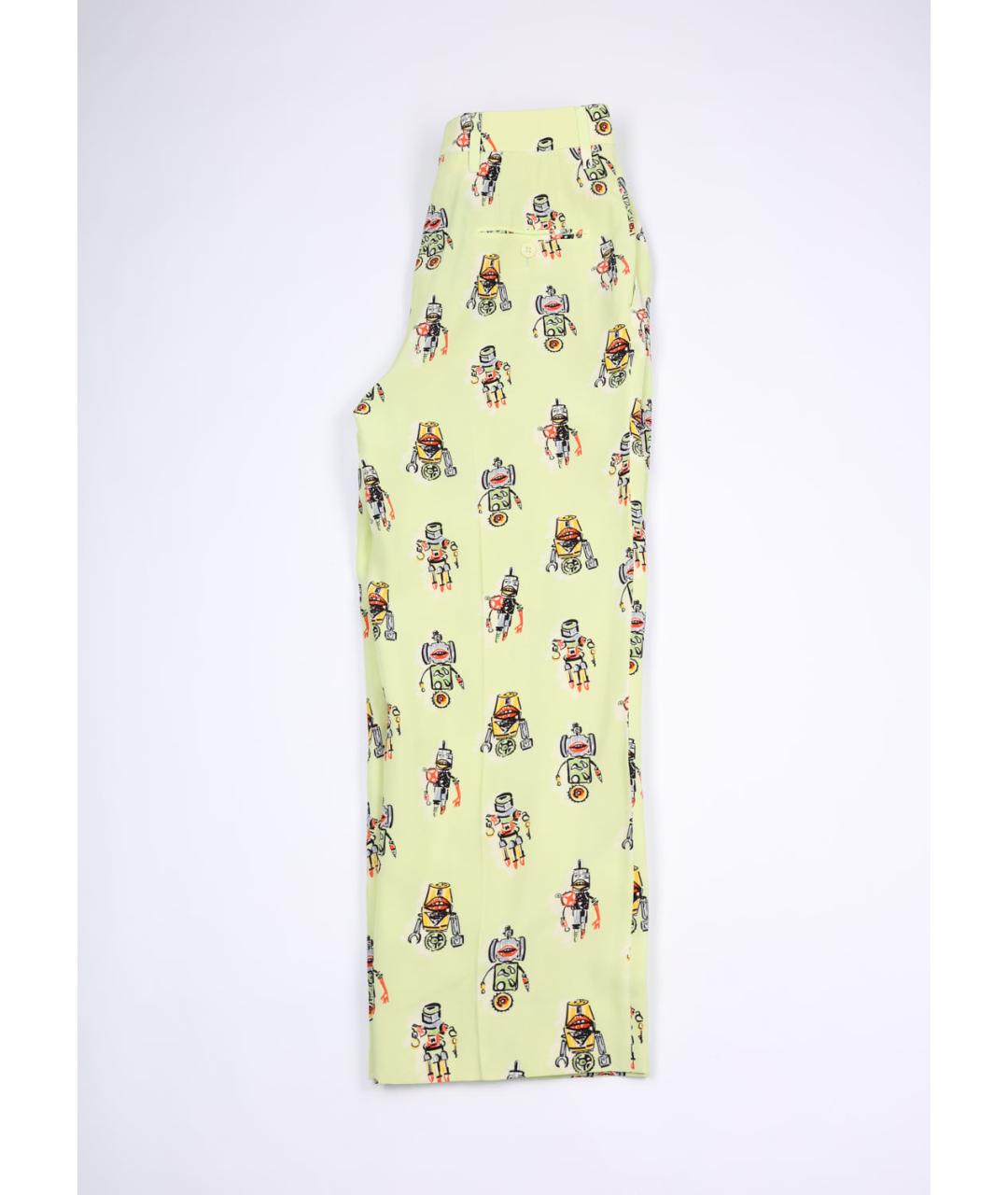 PRADA Салатовые шелковые брюки широкие, фото 3