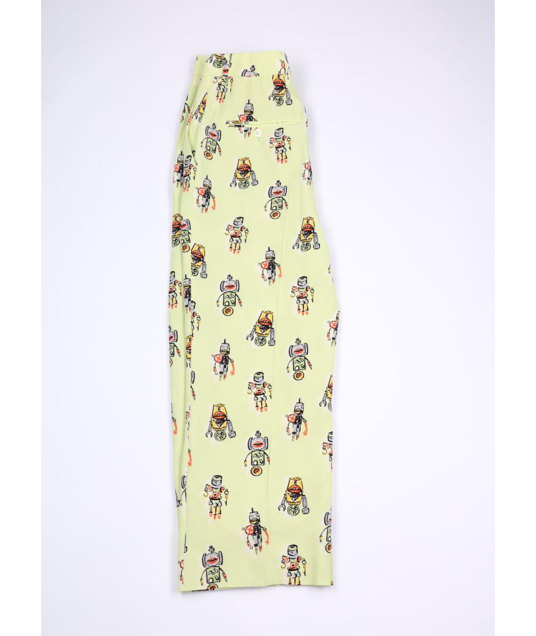 PRADA Салатовые шелковые брюки широкие, фото 2
