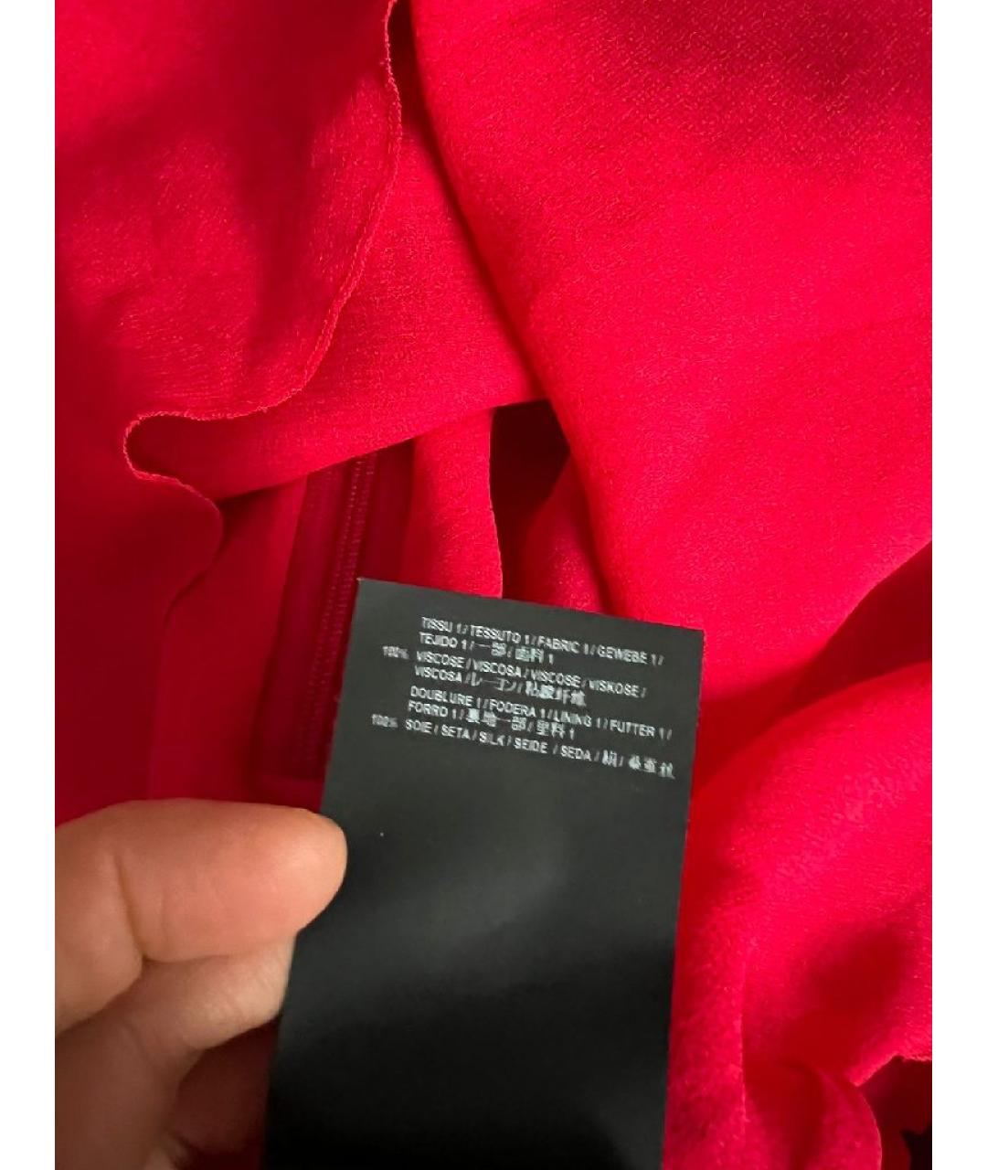 SAINT LAURENT Красное вискозное повседневное платье, фото 9