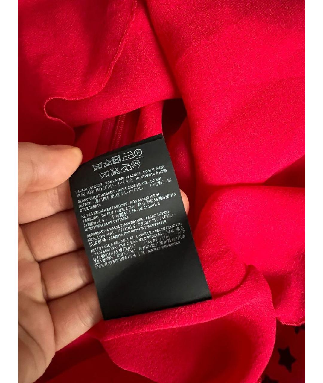 SAINT LAURENT Красное вискозное повседневное платье, фото 8
