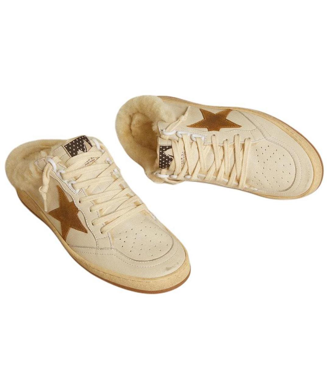 GOLDEN GOOSE DELUXE BRAND Бежевые мюли, фото 3