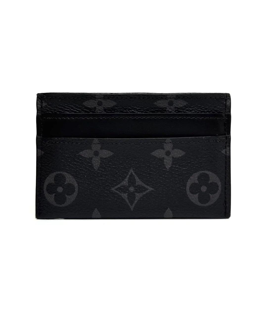 LOUIS VUITTON Черный кожаный кардхолдер, фото 2