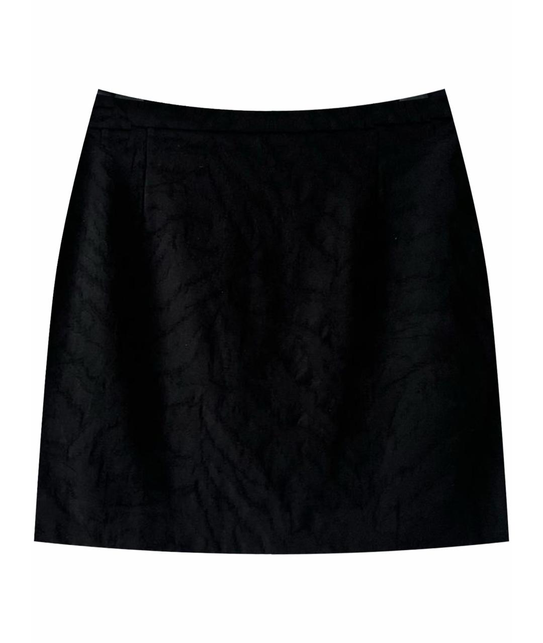 SAINT LAURENT Черная шерстяная юбка мини, фото 1