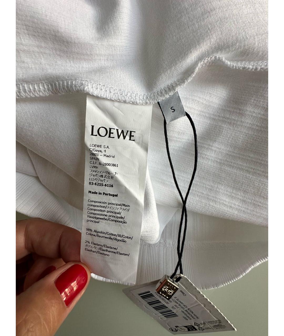 LOEWE Белая хлопковая майка, фото 6