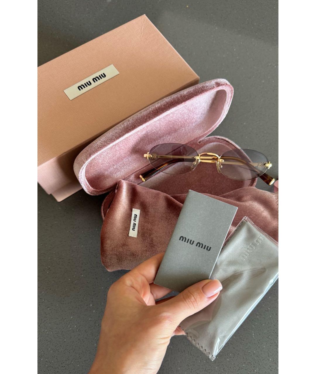 MIU MIU Серые металлические солнцезащитные очки, фото 3