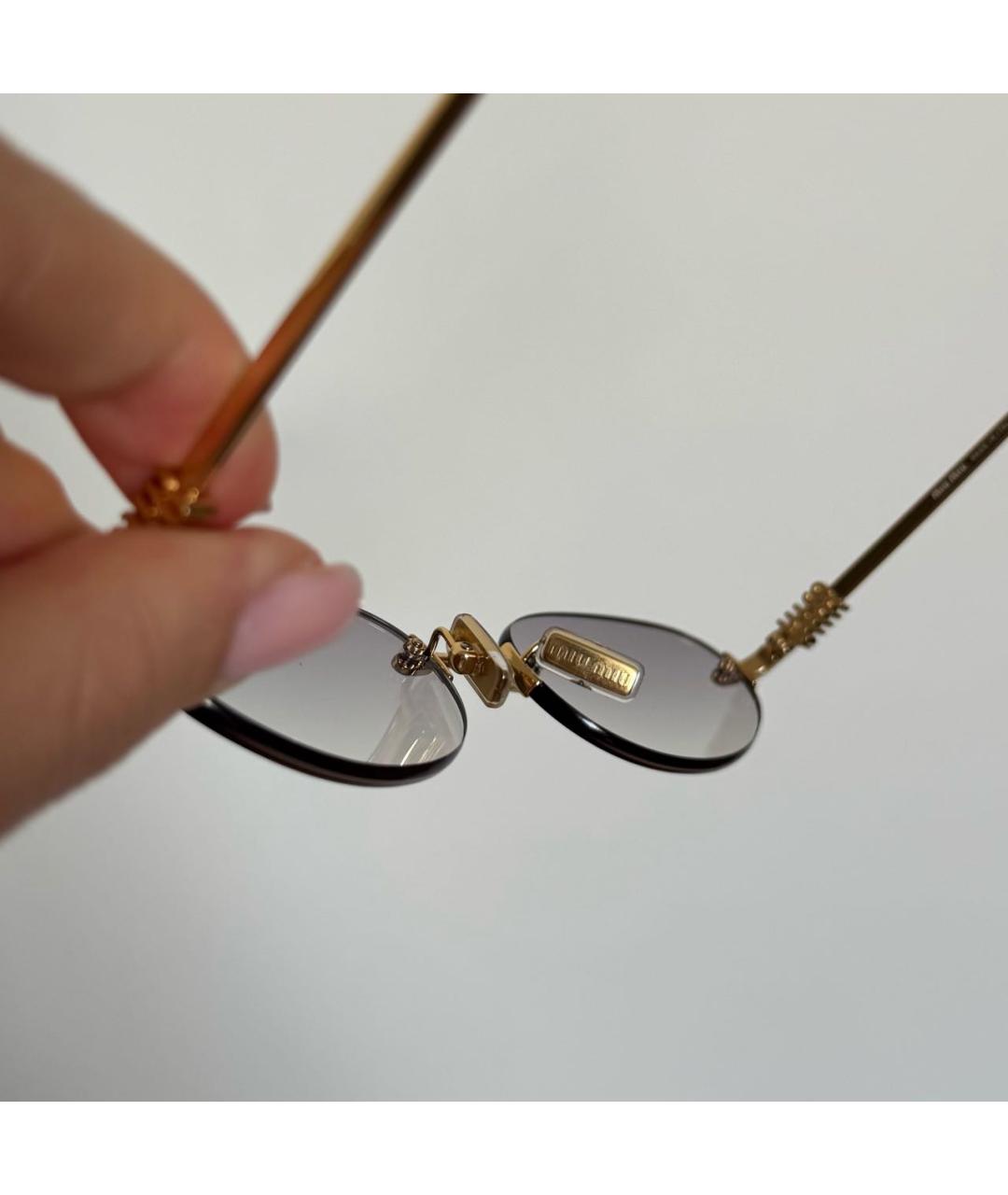 MIU MIU Серые металлические солнцезащитные очки, фото 4