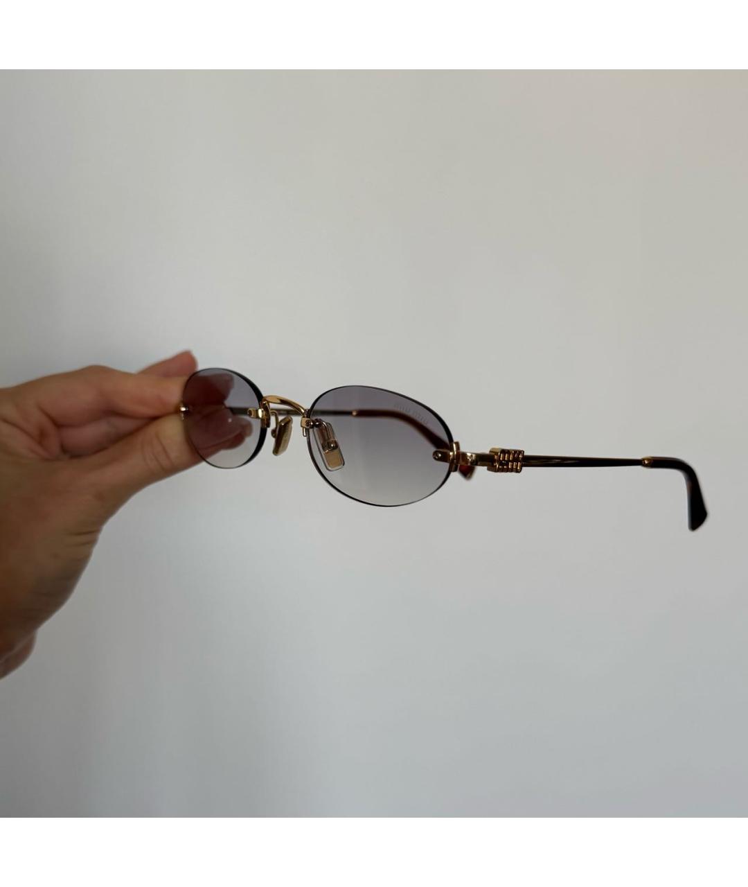 MIU MIU Серые металлические солнцезащитные очки, фото 5