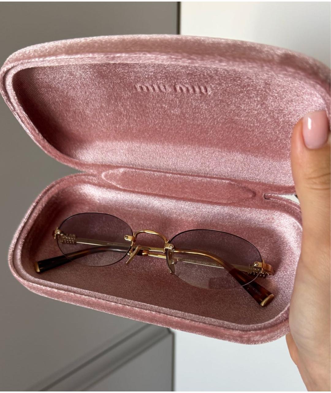 MIU MIU Серые металлические солнцезащитные очки, фото 2