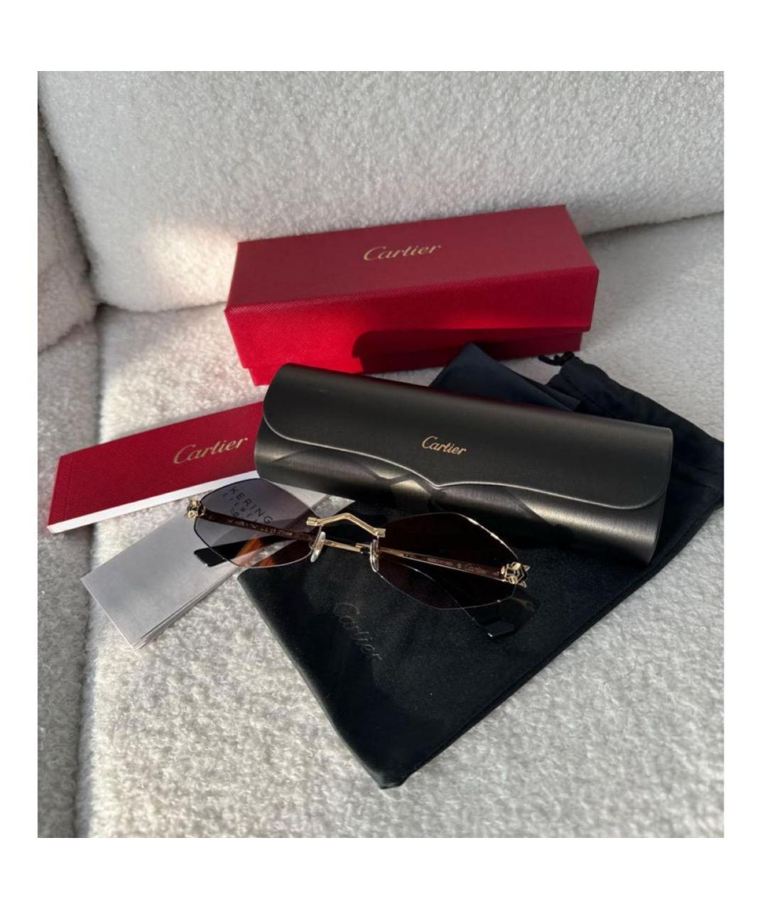 CARTIER Серые металлические солнцезащитные очки, фото 2