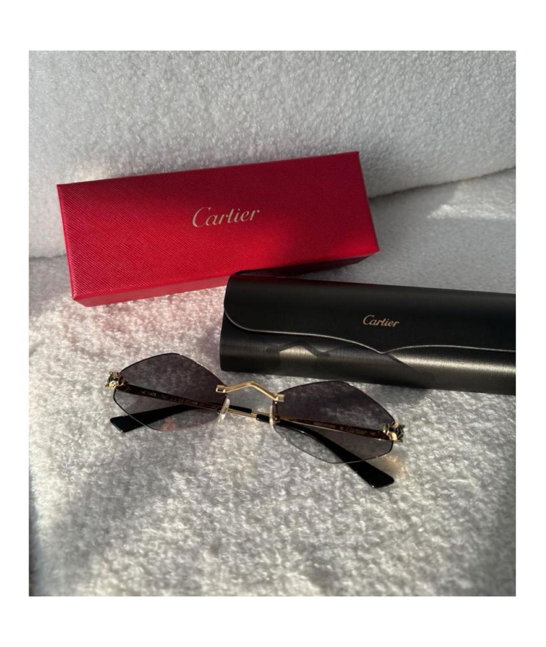 CARTIER Серые металлические солнцезащитные очки, фото 3