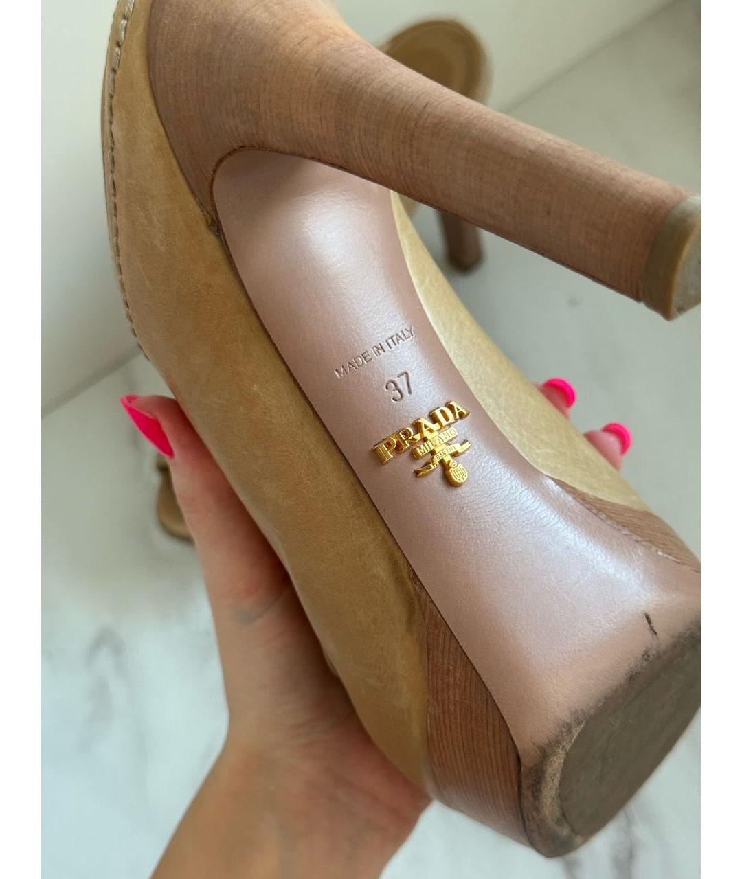PRADA Бежевые мюли, фото 3