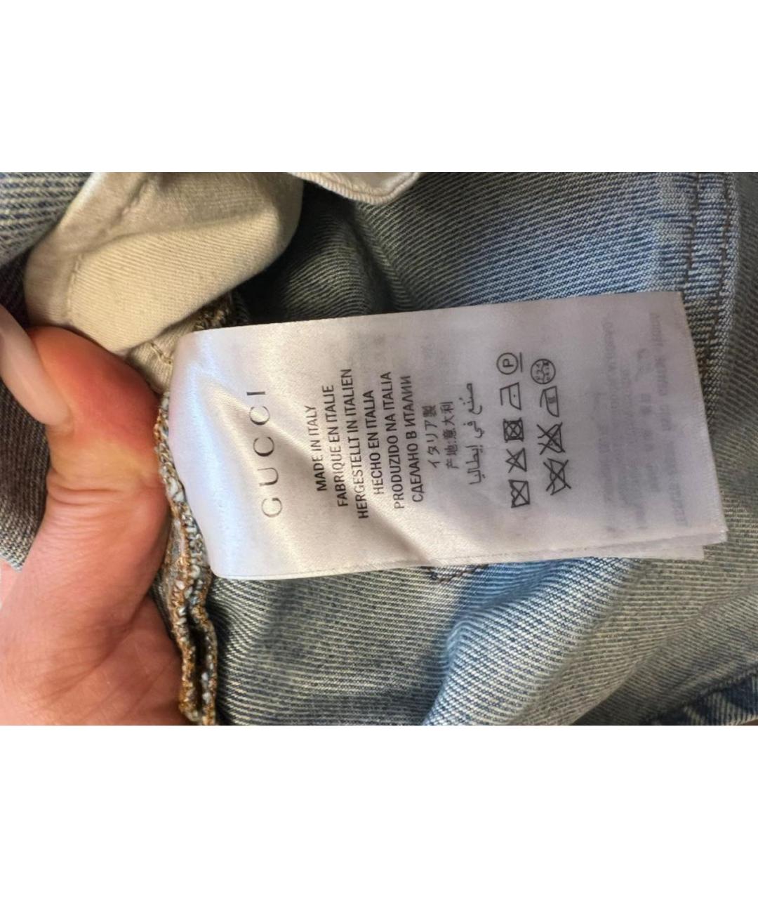 GUCCI Синяя хлопковая юбка миди, фото 3