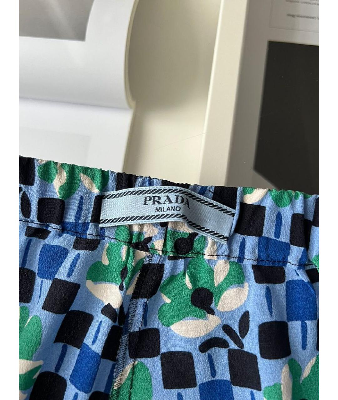 PRADA Голубые хлопковые капри, фото 7