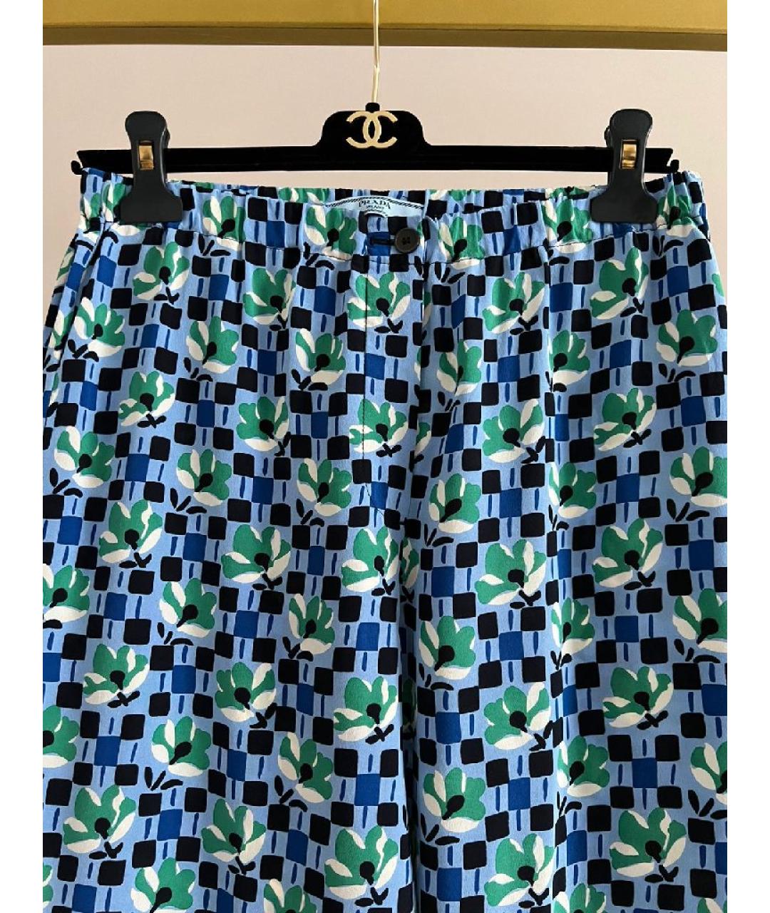 PRADA Голубые хлопковые капри, фото 3