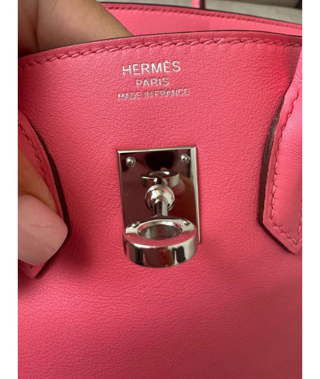 HERMES Фуксия кожаная сумка тоут, фото 5