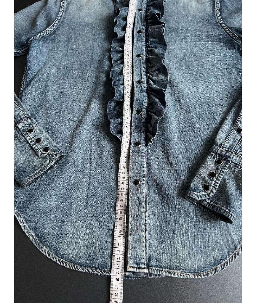 SAINT LAURENT Синяя хлопковая рубашка, фото 6