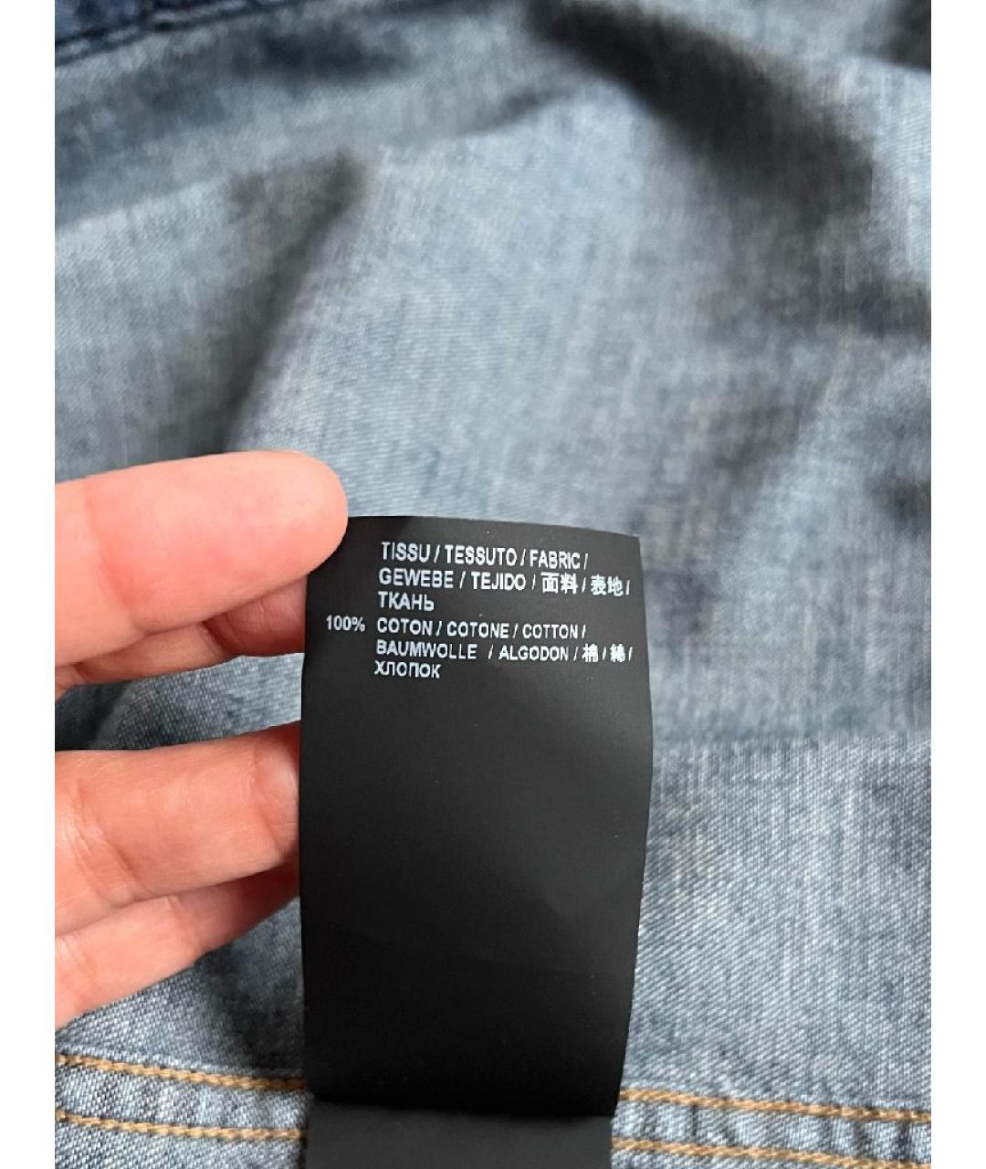 SAINT LAURENT Синяя хлопковая рубашка, фото 9