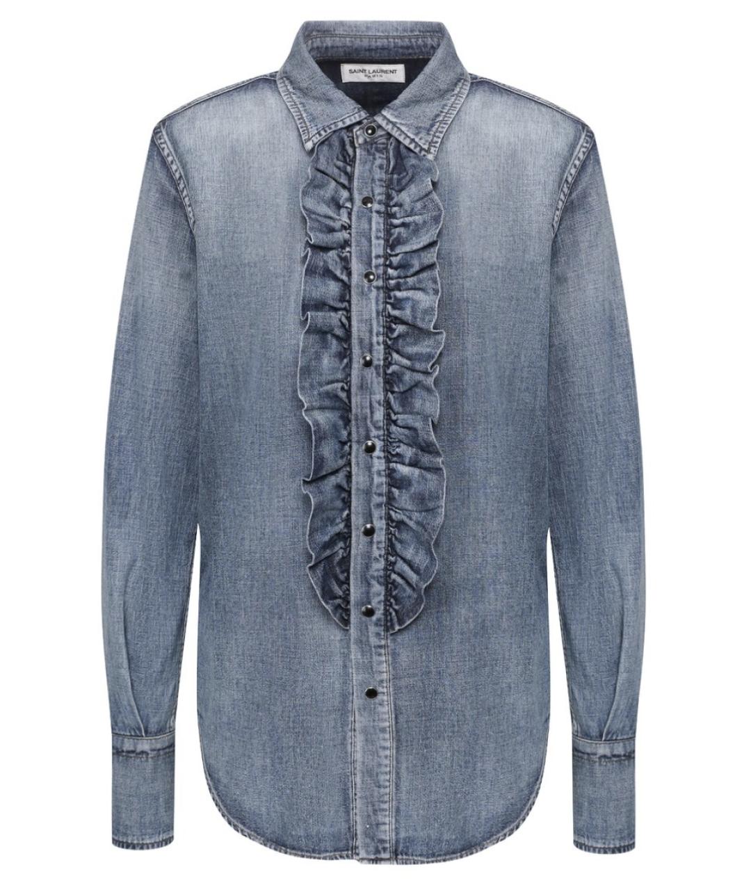 SAINT LAURENT Синяя хлопковая рубашка, фото 1