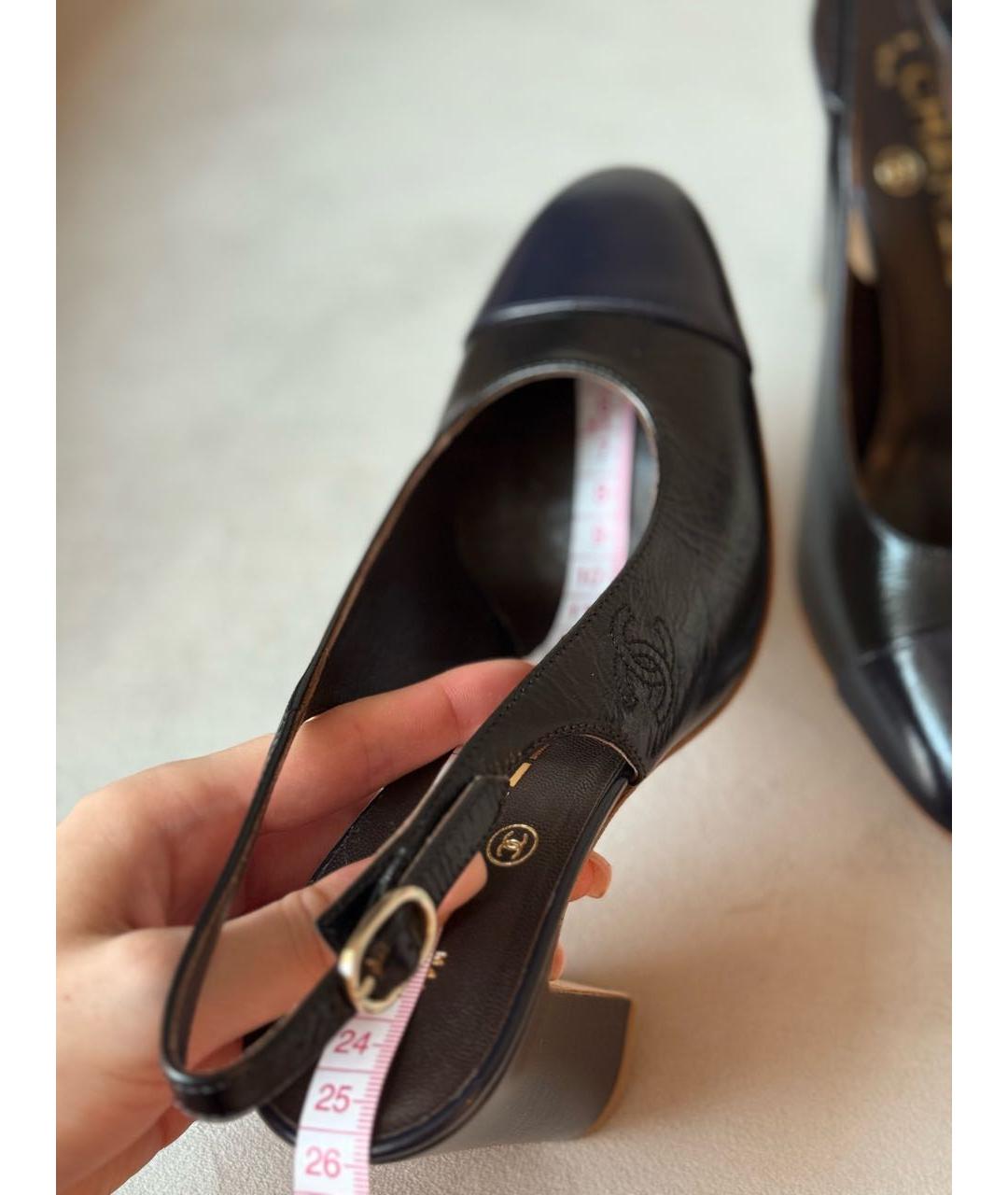 CHANEL Черные кожаные туфли, фото 5