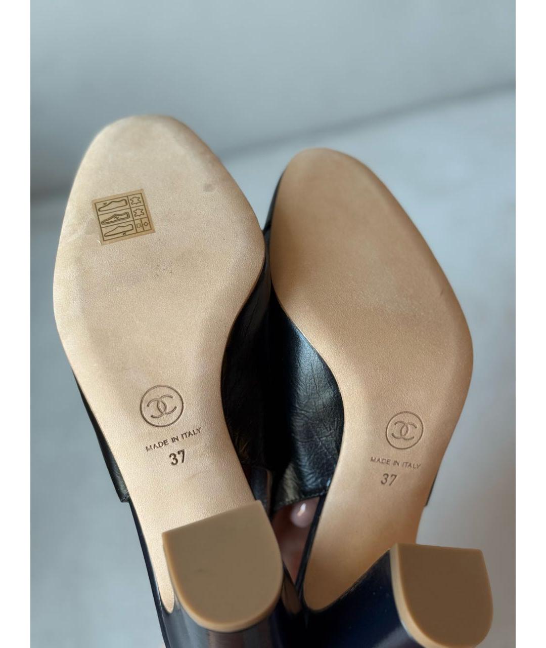 CHANEL Черные кожаные туфли, фото 4