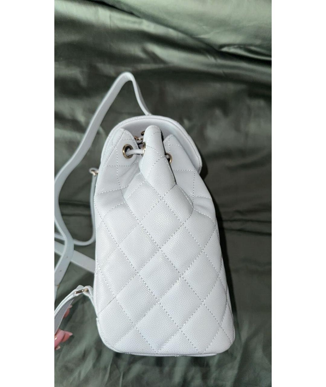CHANEL Голубой рюкзак из искусственной кожи, фото 4