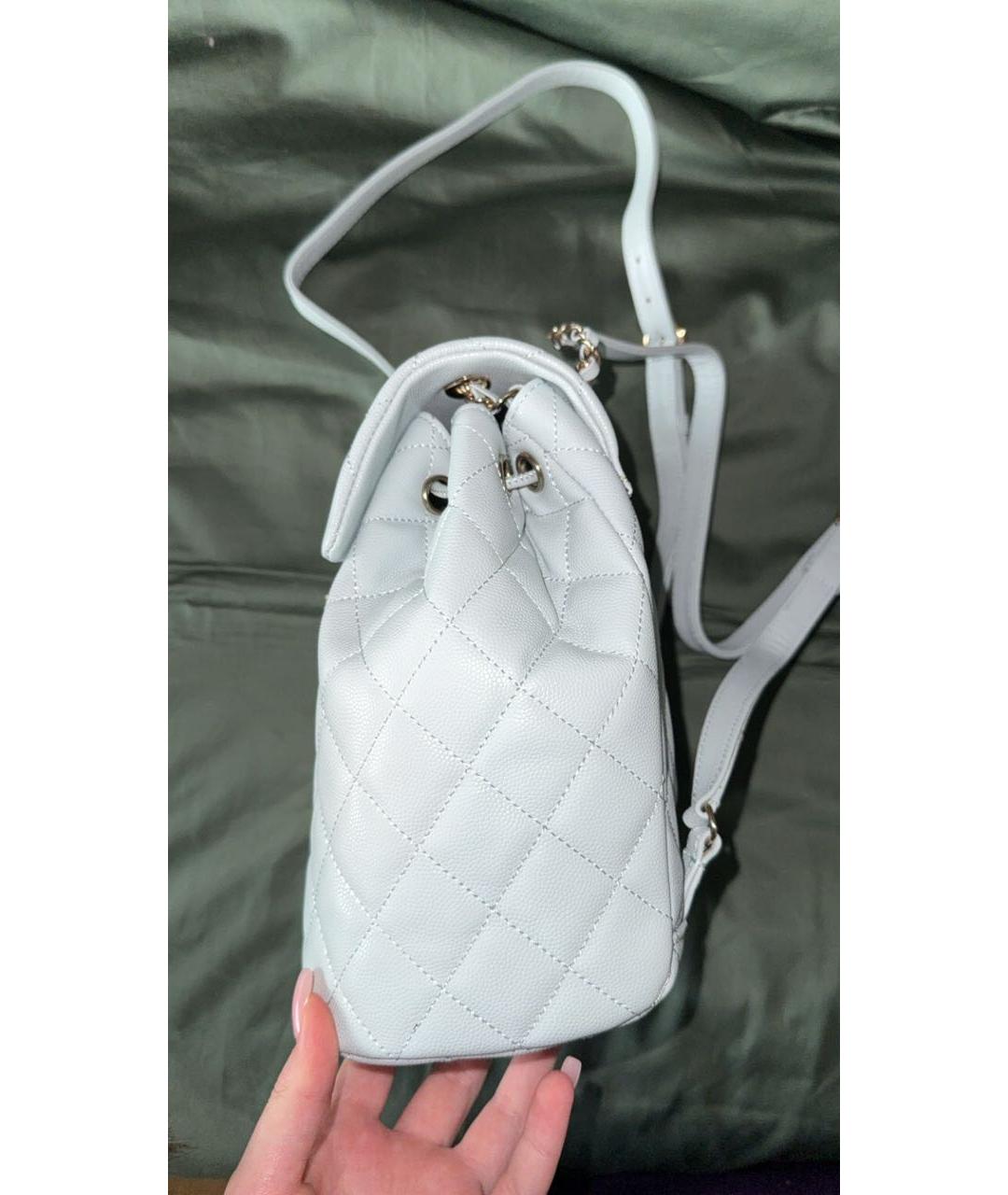 CHANEL Голубой рюкзак из искусственной кожи, фото 3