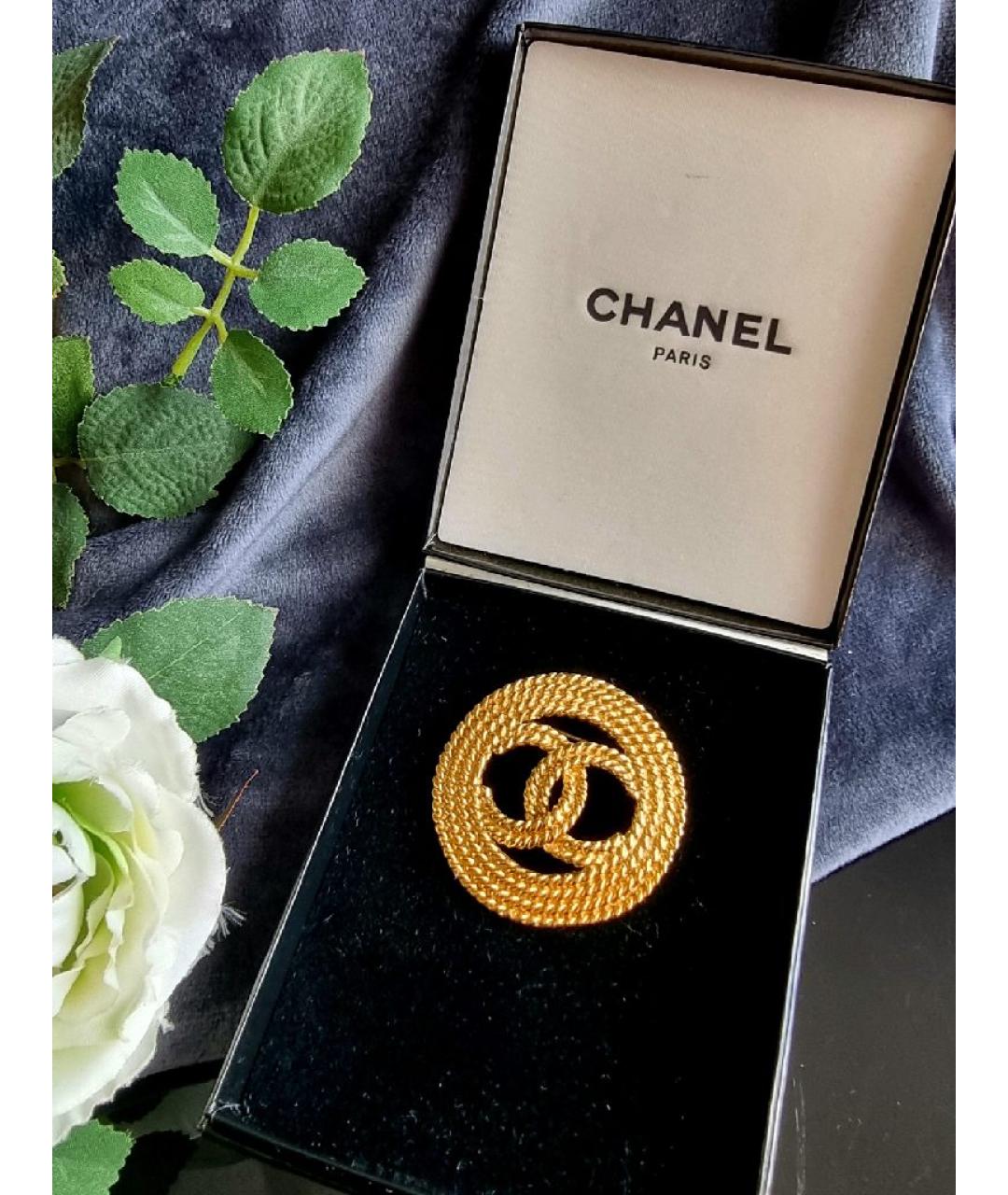 CHANEL Золотая металлическая булавка / брошь, фото 3