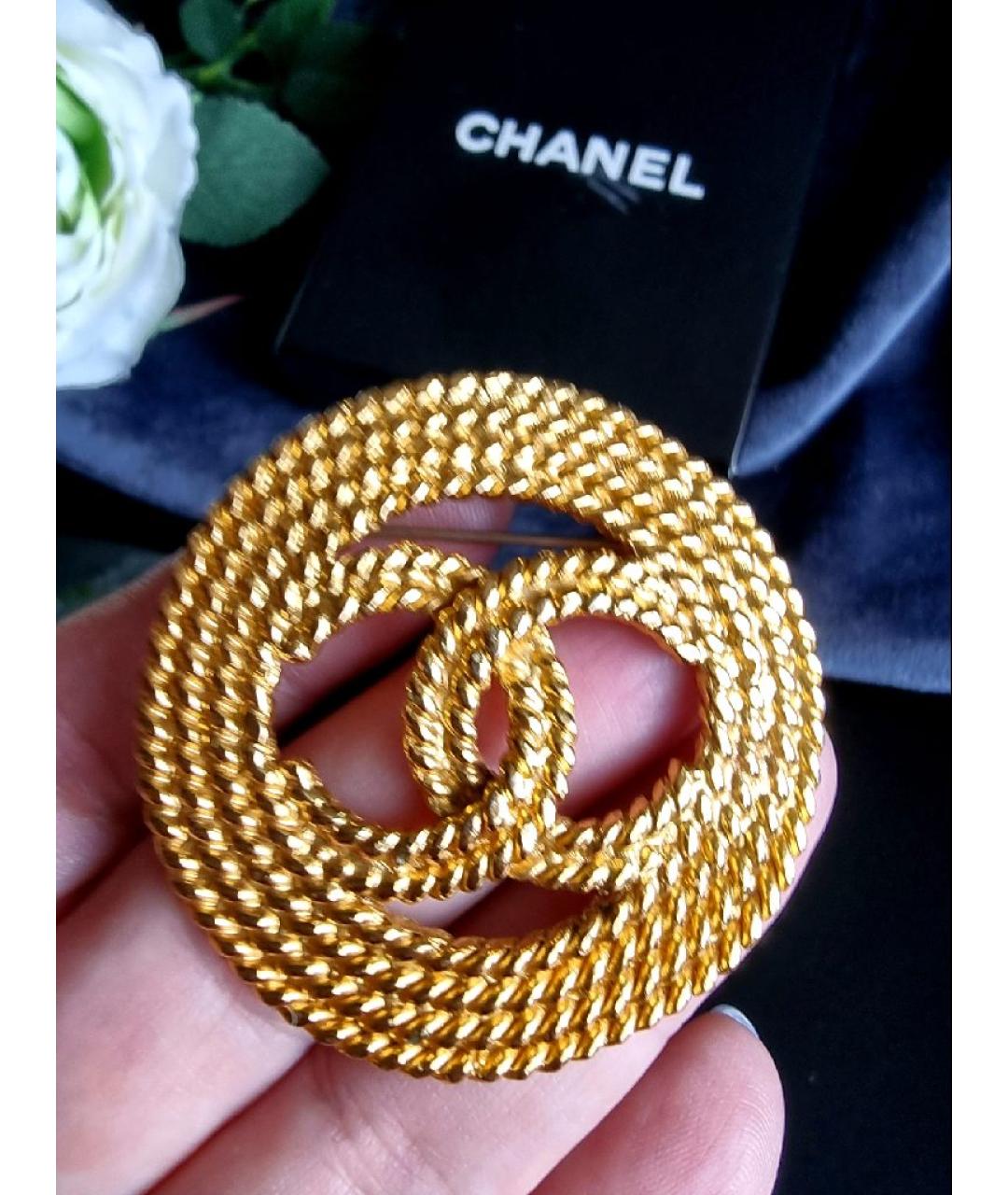 CHANEL Золотая металлическая булавка / брошь, фото 2