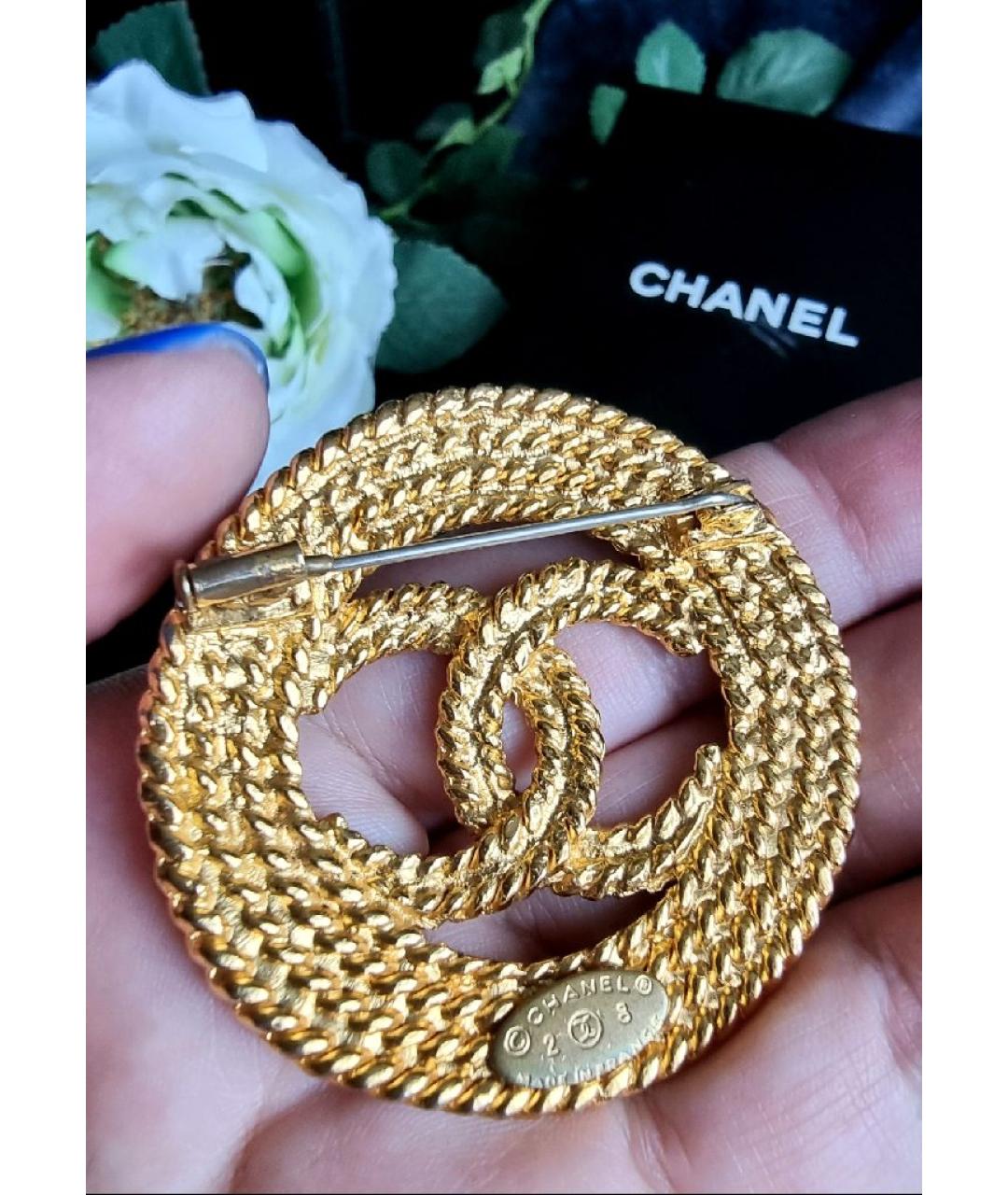 CHANEL Золотая металлическая булавка / брошь, фото 4
