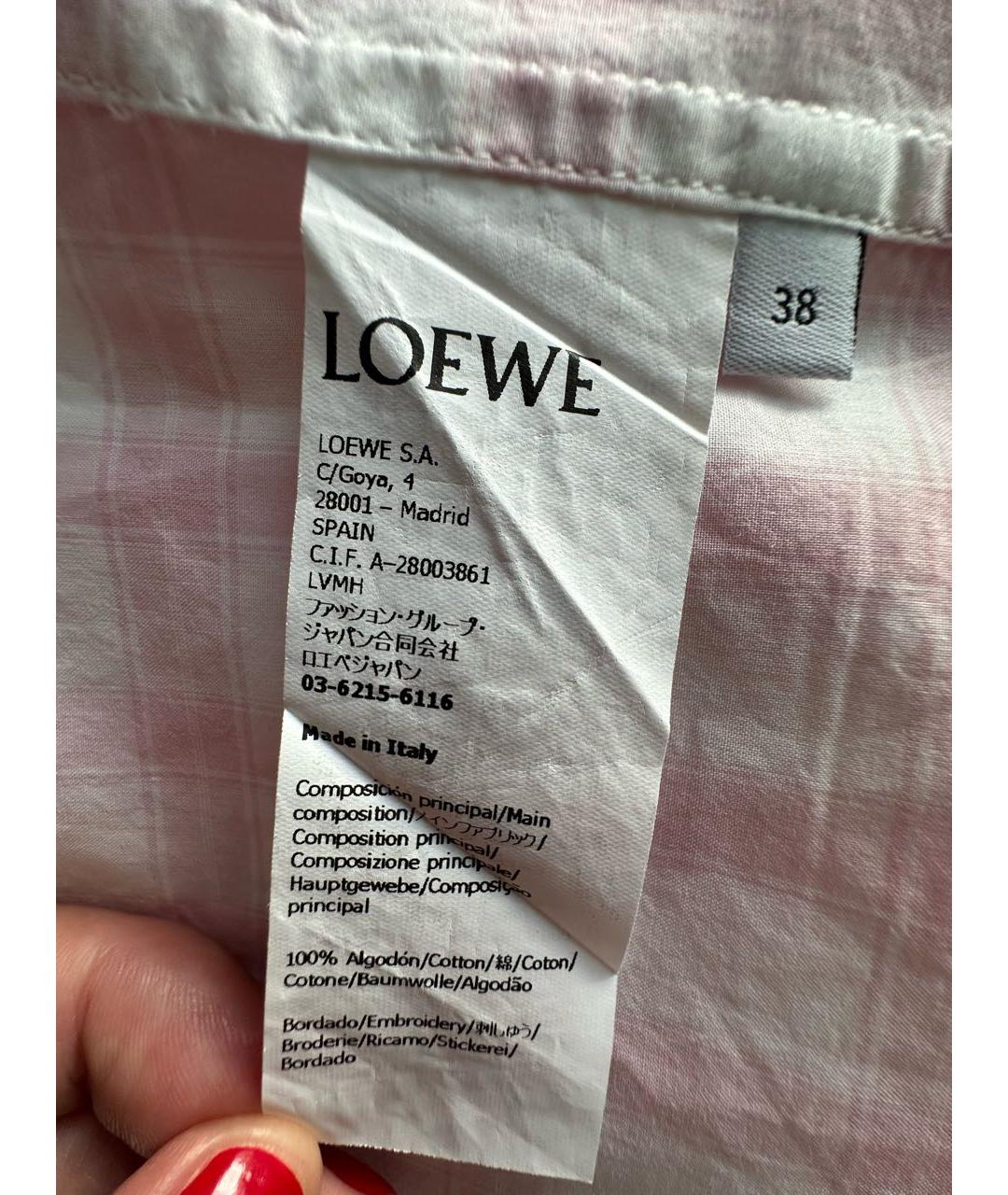 LOEWE Розовая хлопковая рубашка, фото 6