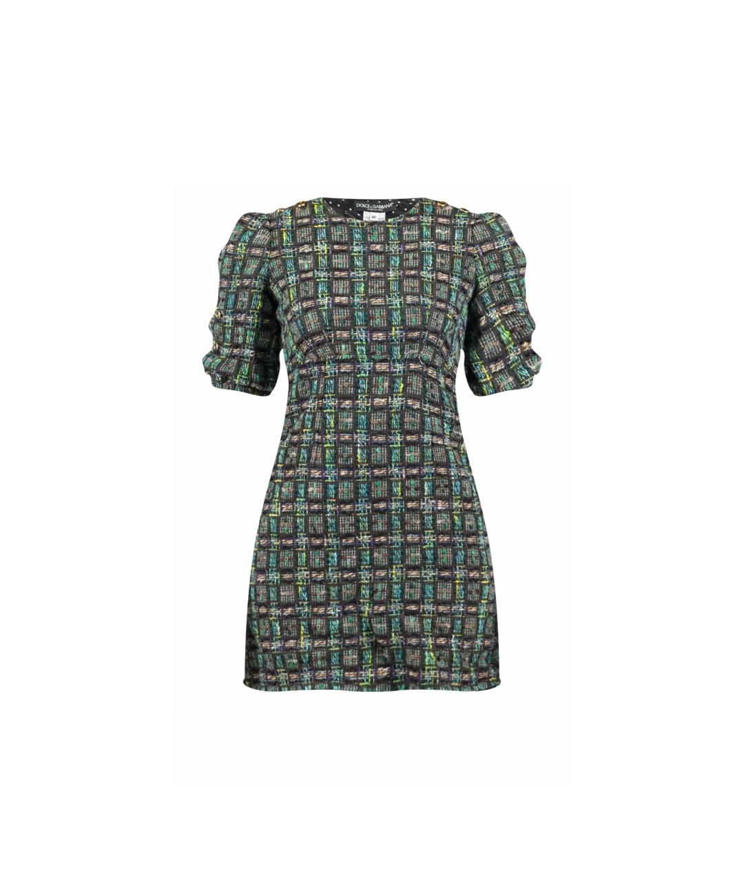 DOLCE&GABBANA Зеленые шерстяное повседневное платье, фото 1