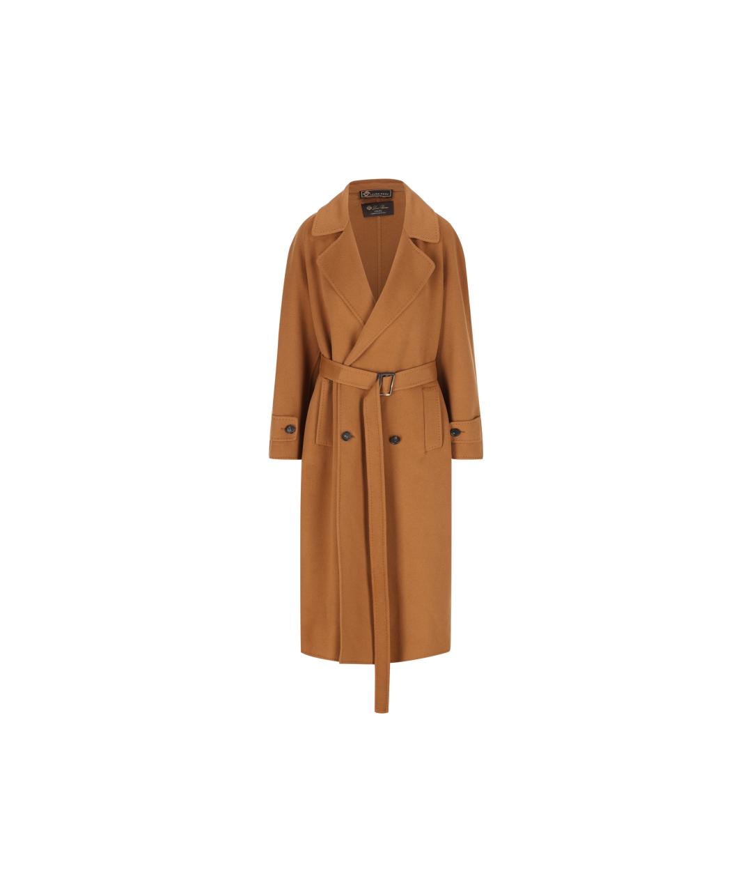 LORO PIANA Коричневое пальто, фото 1