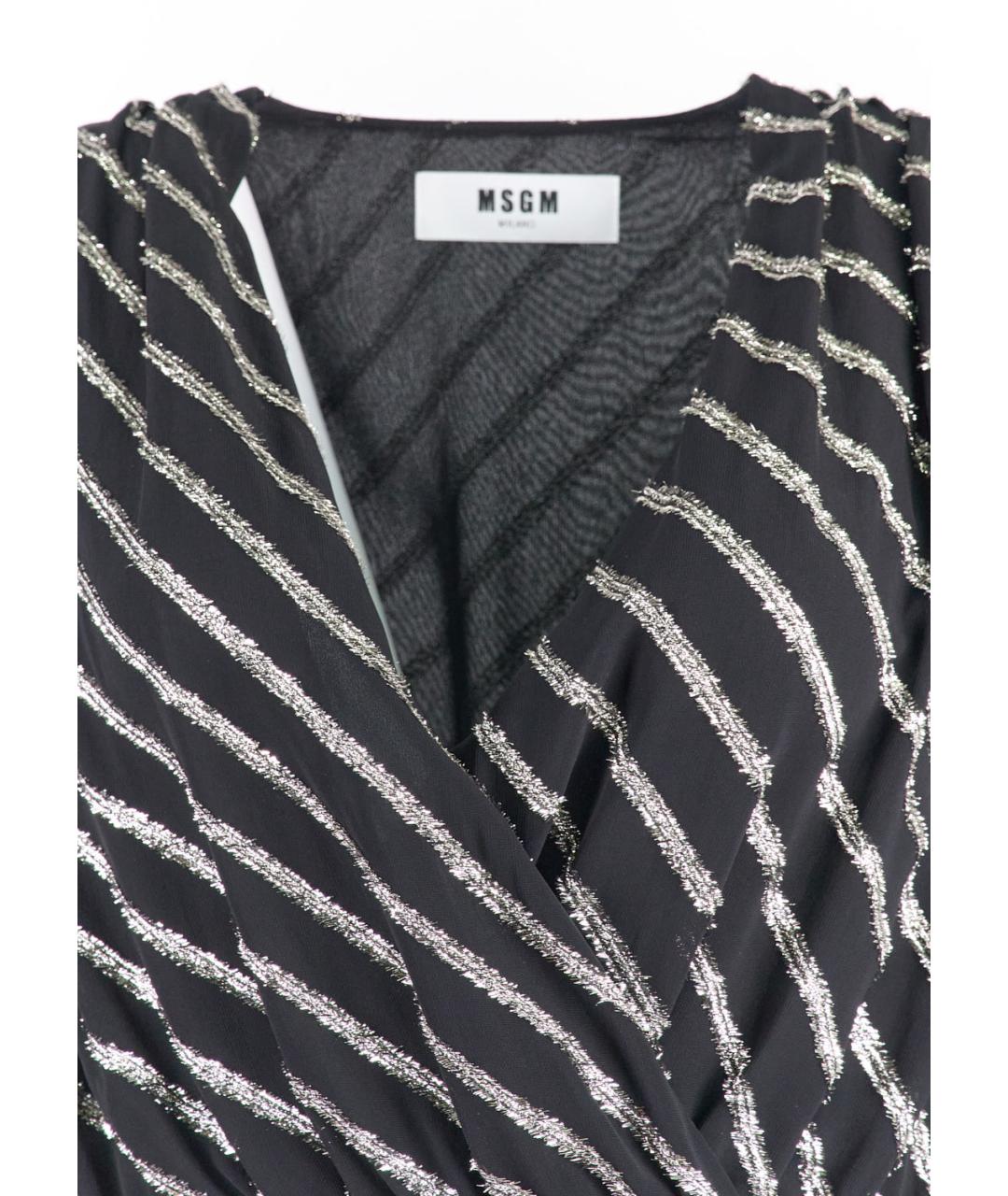 MSGM Черное вискозное повседневное платье, фото 4