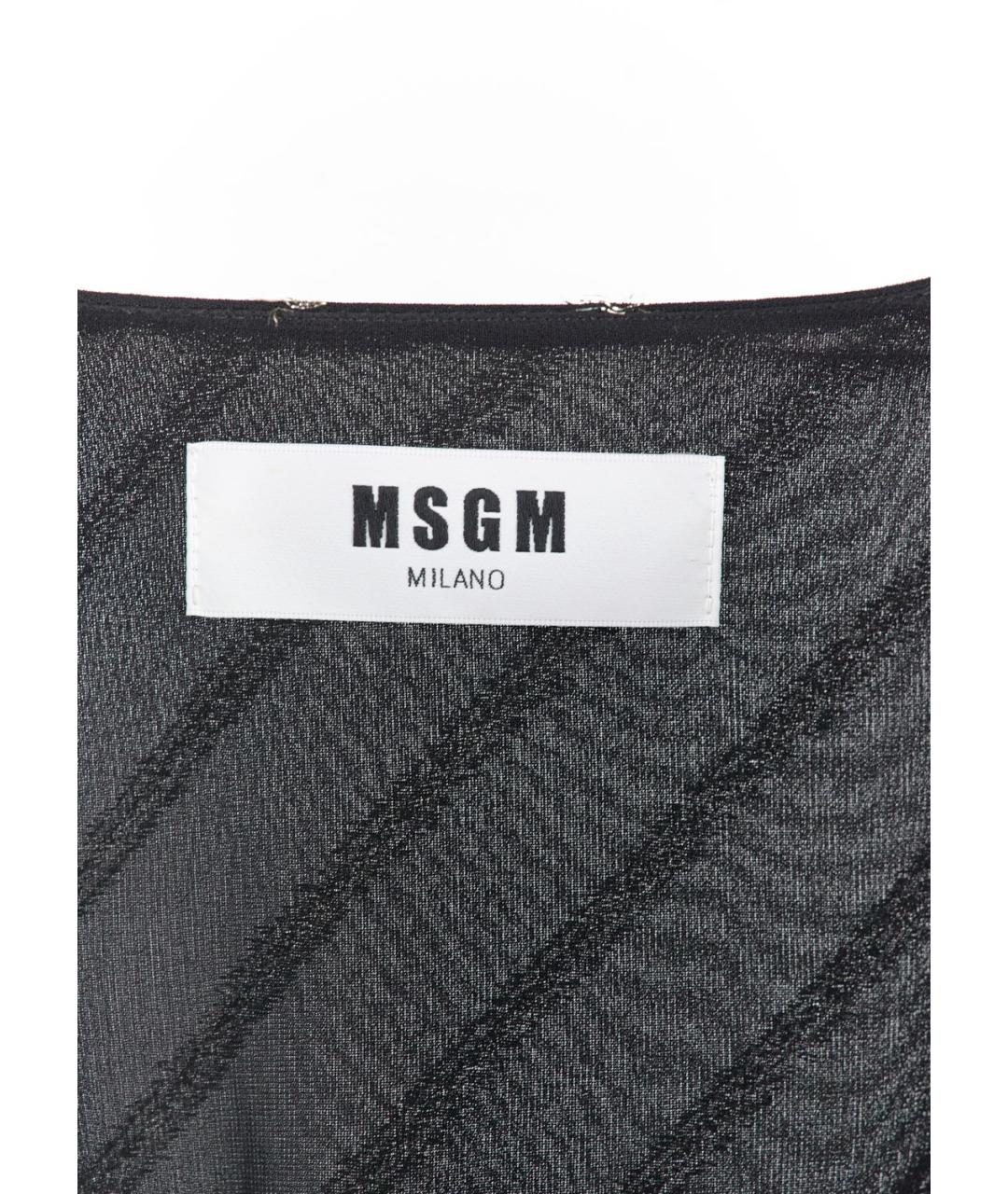 MSGM Черное вискозное повседневное платье, фото 3