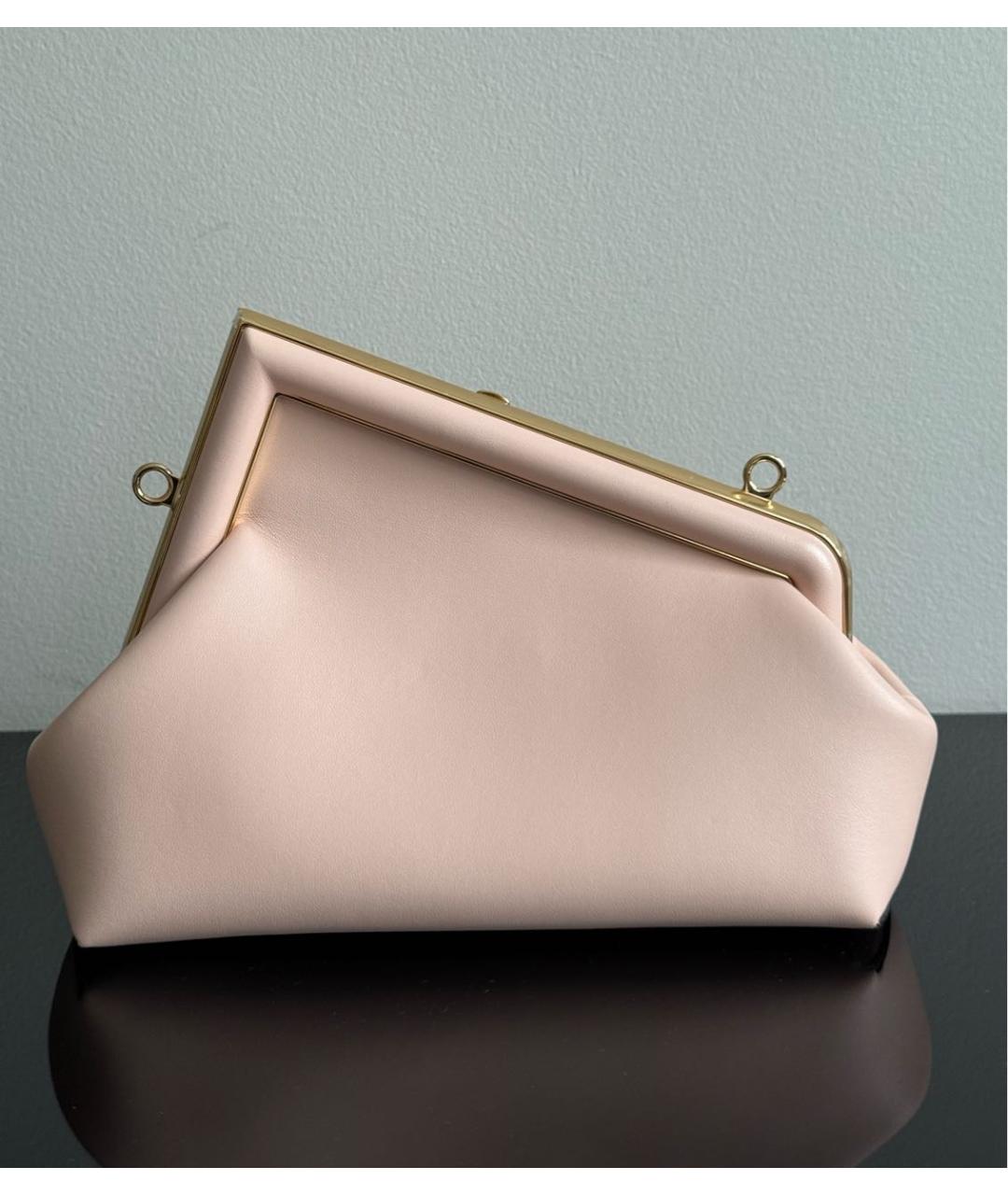 FENDI Бежевая кожаная сумка через плечо, фото 3