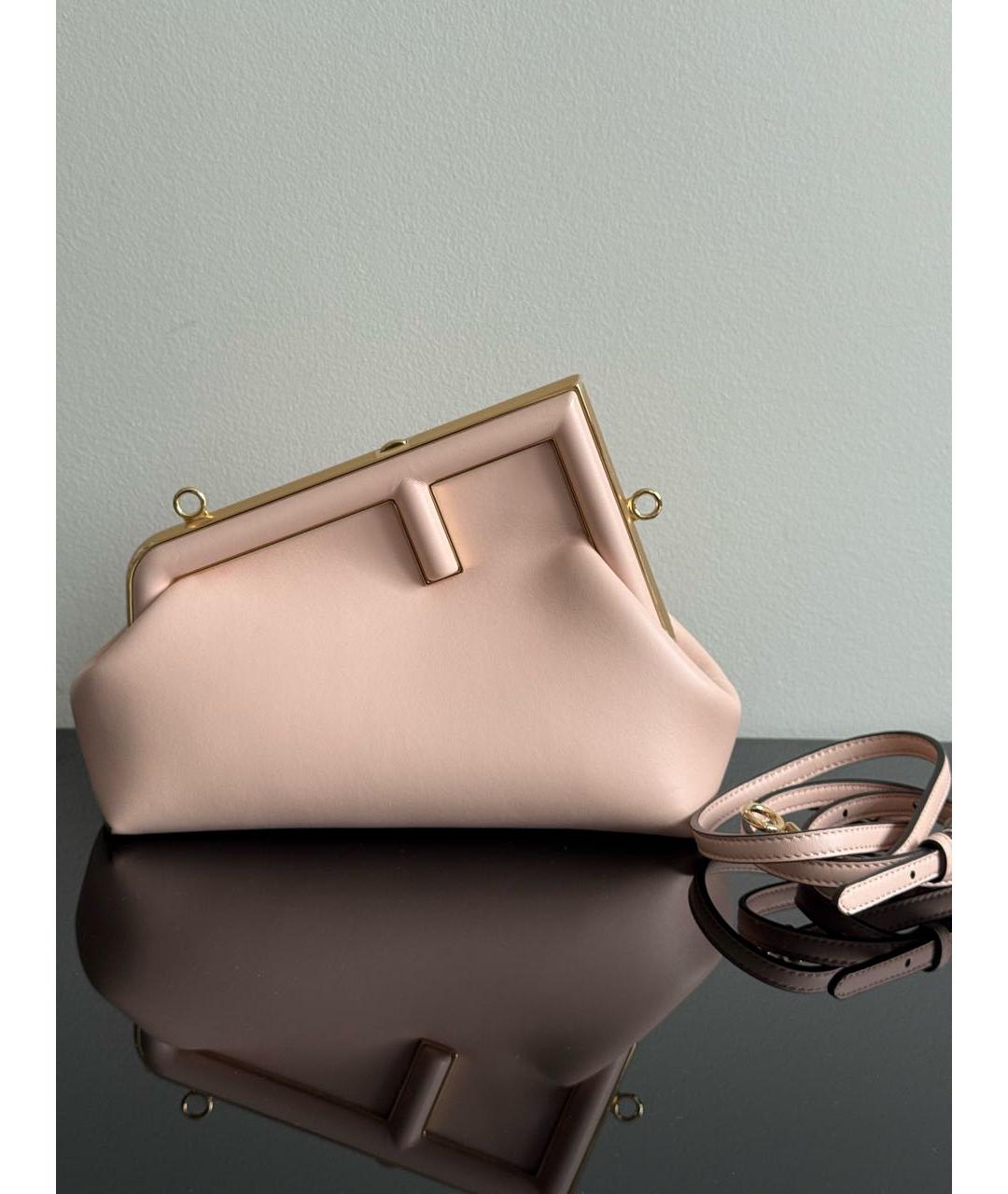 FENDI Бежевая кожаная сумка через плечо, фото 2