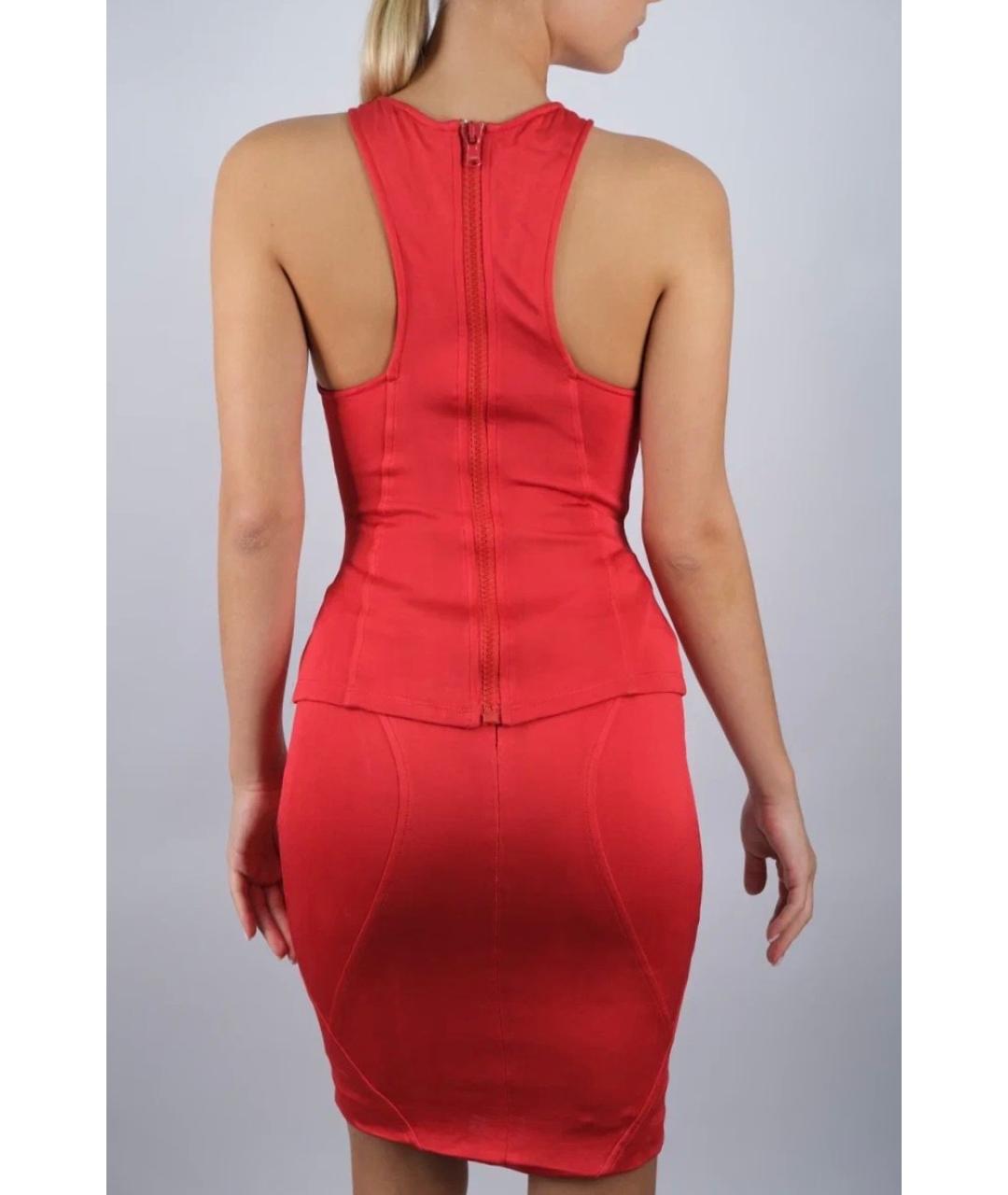 VERSACE Красное вискозное платье, фото 2